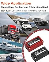 Vista 7 de IZTOSS Barra de autobús de 12 V resistente al agua Bloque de distribución de energía con 4 pernos de terminal de 5/16 pulgadas (M8) Batería