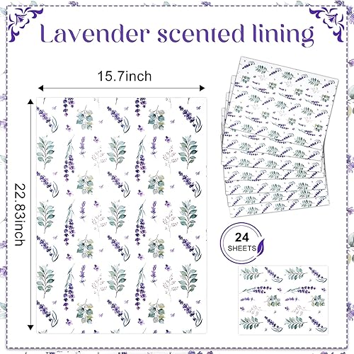 Miniatura 2 de Geelin 24 hojas de forros de cajones perfumados para aparador, hojas de papel no adhesivas, forro de papel fragante para estantes, armario