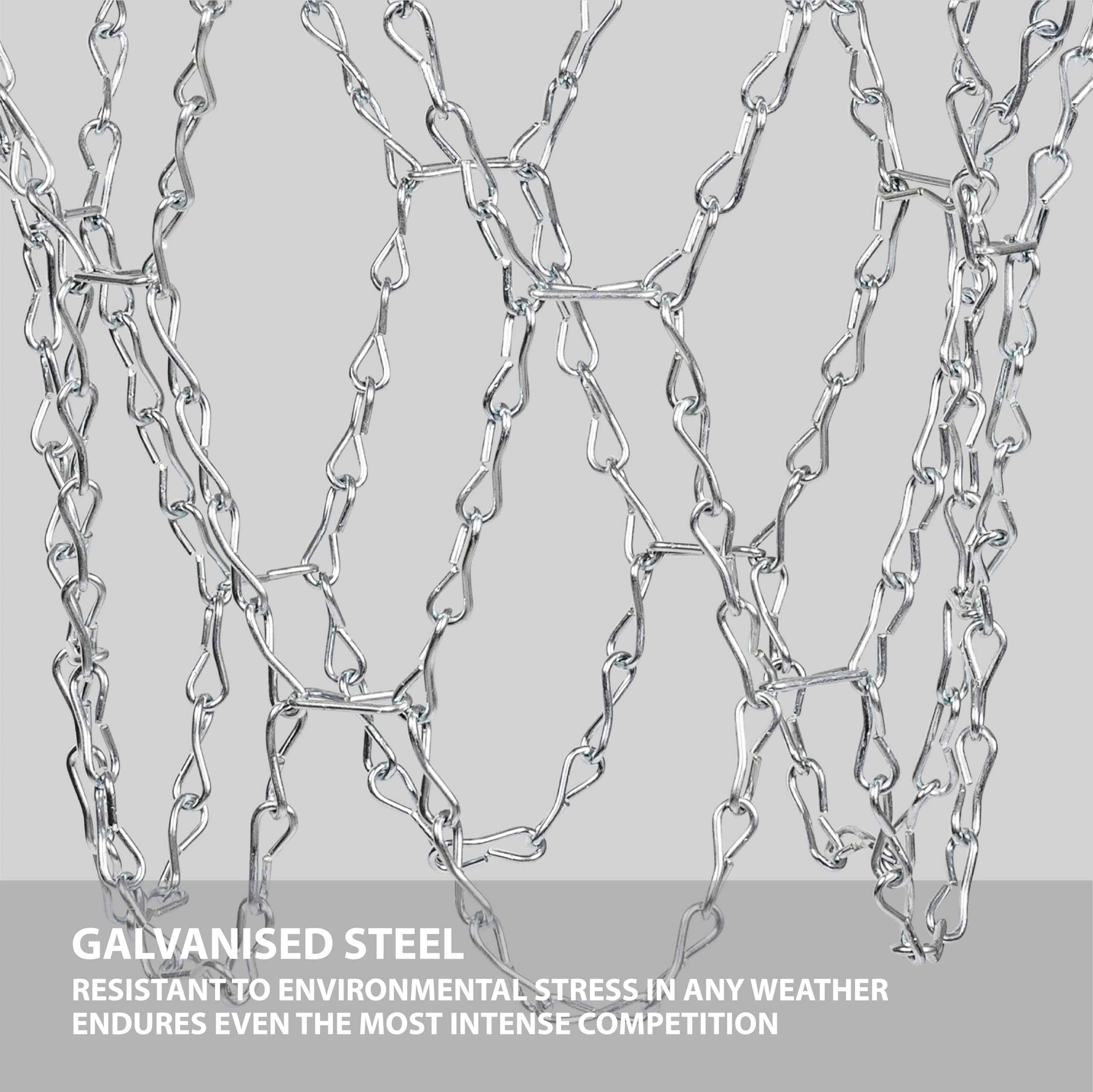 OUTLINER Basketball Net with S Hooks for Standard Rings Weatherproof Metal for Indoor and Outdoor Areas