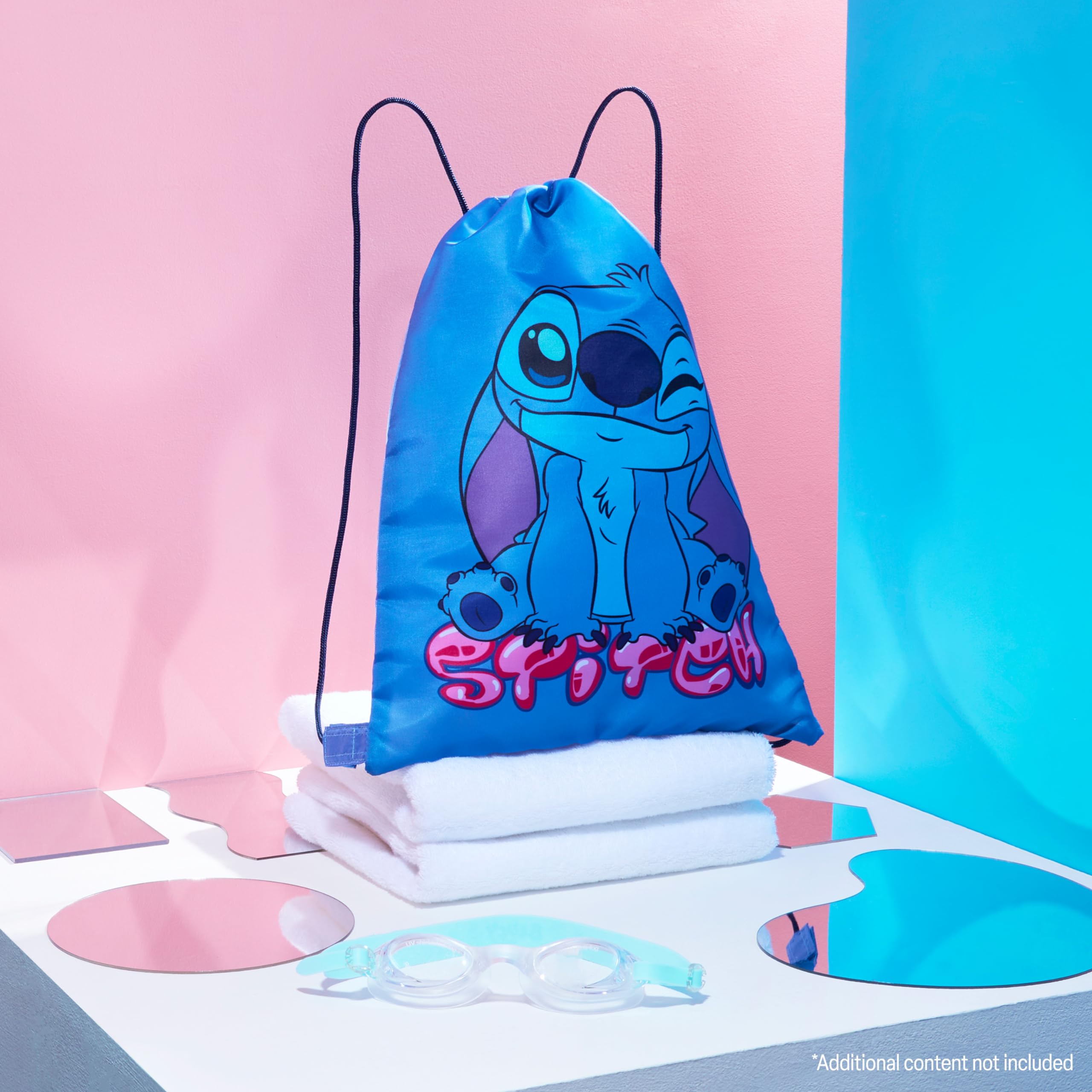 Disney Stitch Drawstring Bags for Kids Swimming Bag Spiderman String Backpack School PE Kit Travel Beach Holiday Sports Gym (Blue Stitch) - Image 2