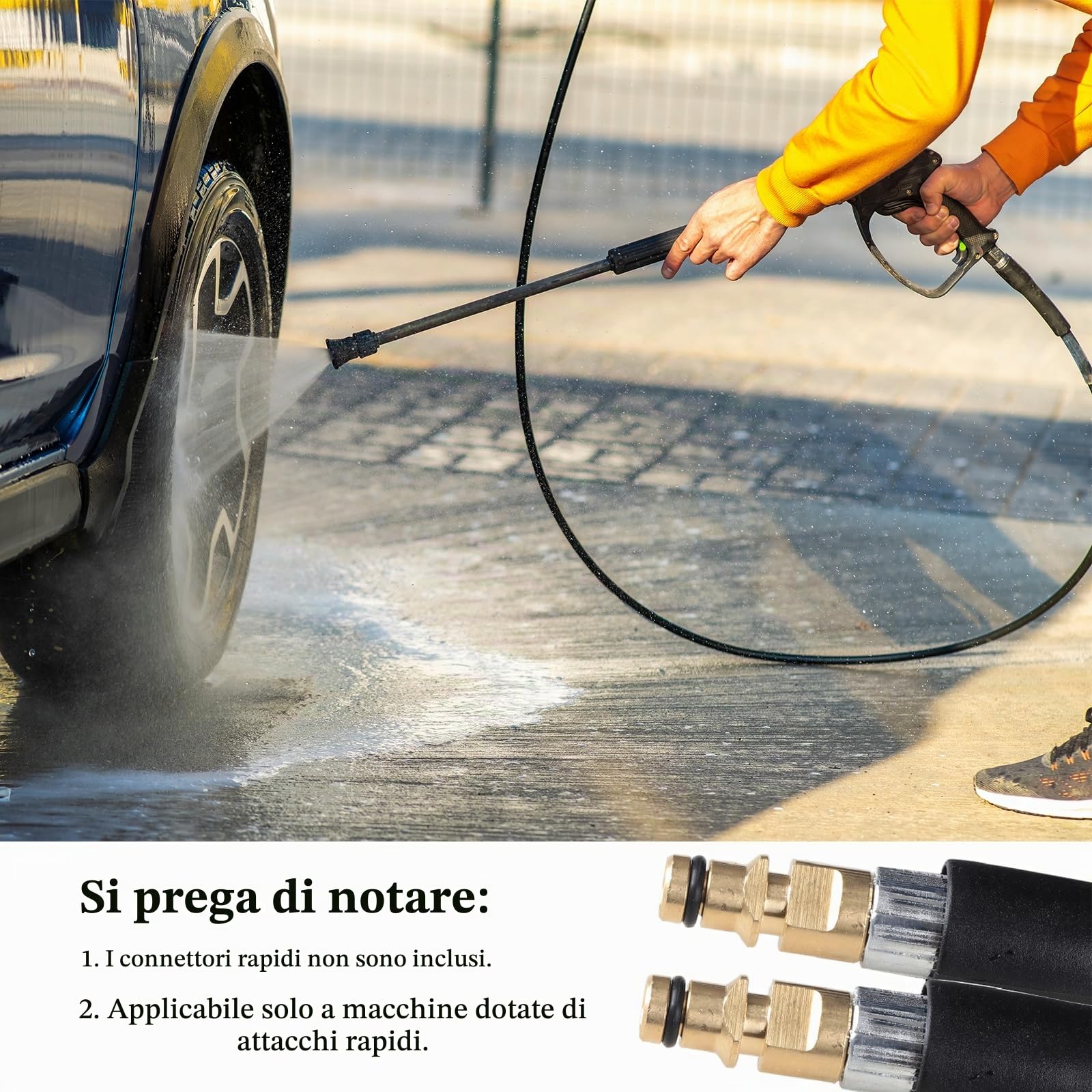 15M Tubo Flessibile ad Alta Pressione per Kärcher con Connettore Rapido Tubo Flessibile per Idropulitrice K2 K3 K4 K5 K7 Tubo di Ricambio ad Alta Pressione per Pulizia Auto Strada