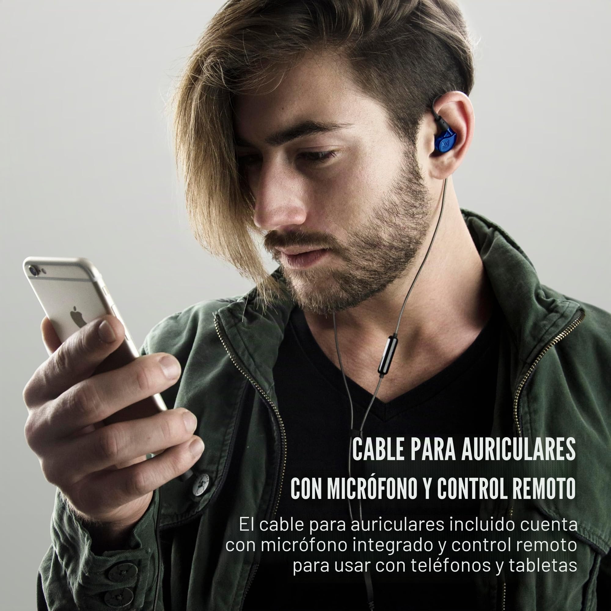 MEE audio M6 Pro Auriculares In Ear Estéreo HiFi con Sonido Preciso para Músicos, Cables con Memoria Gancho de Oreja, Auricular con Cancelación de Ruido de Estudio Profesional, 2 Cables Reemplazables