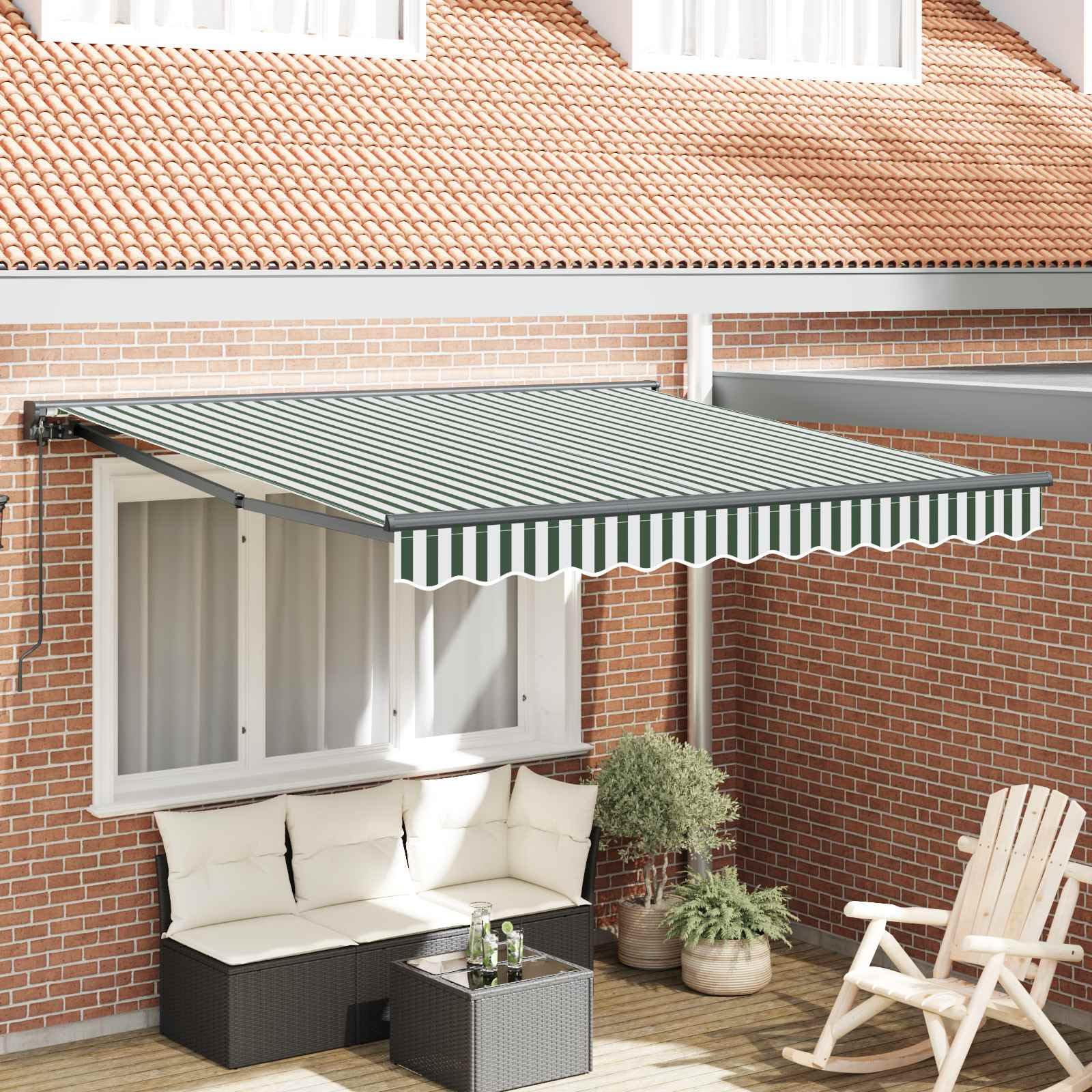 Auvent rétractable en aluminium et toile polyester enduit haut de gamme