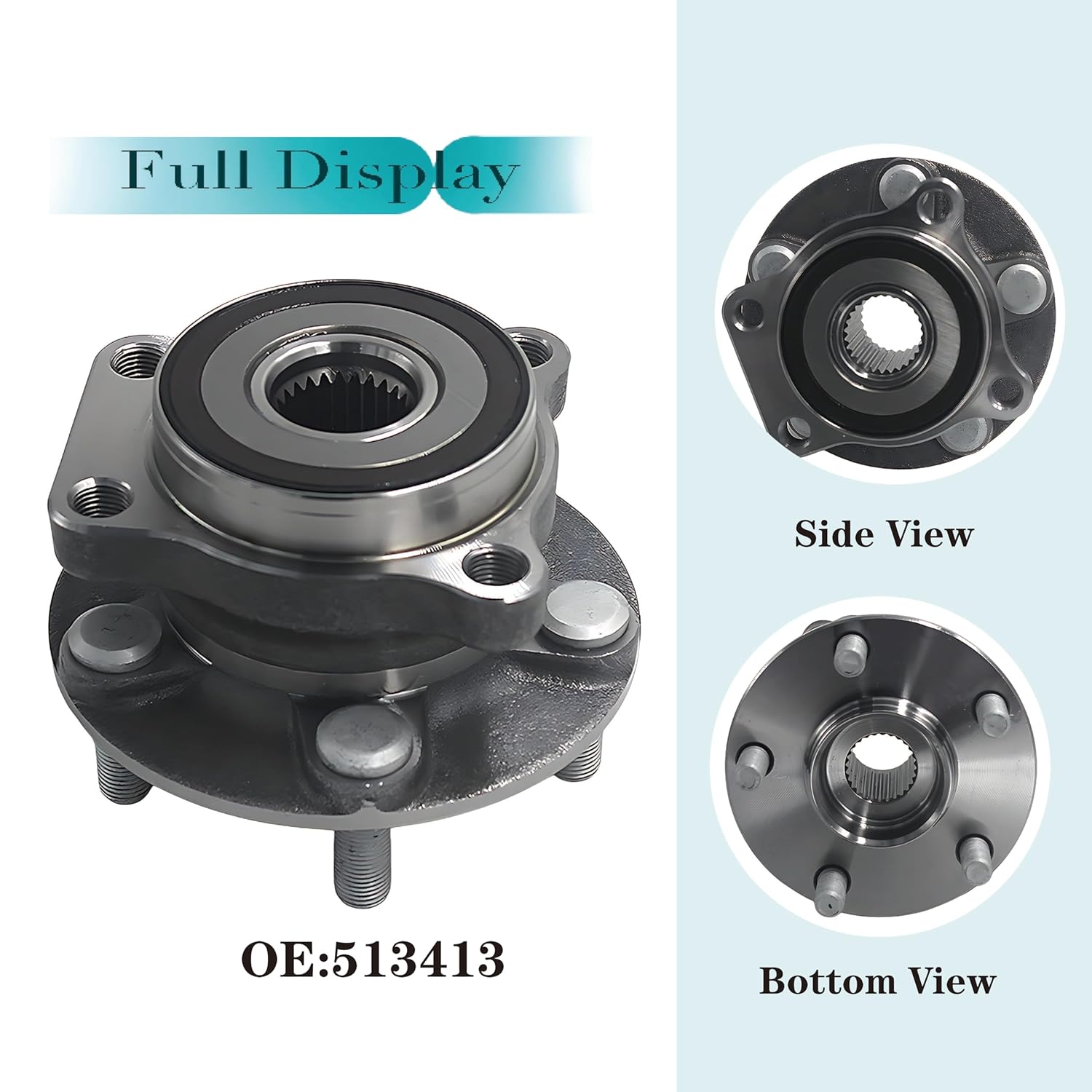 513413 Front Wheel Hub and Bearing Assembly Compatible with Subar Forester 2014-2018/ Crosstrek 2016-2021/ Impreza 2014-2019/ XV Crosstrek 2014-2015, 5-Lugs w/ABS