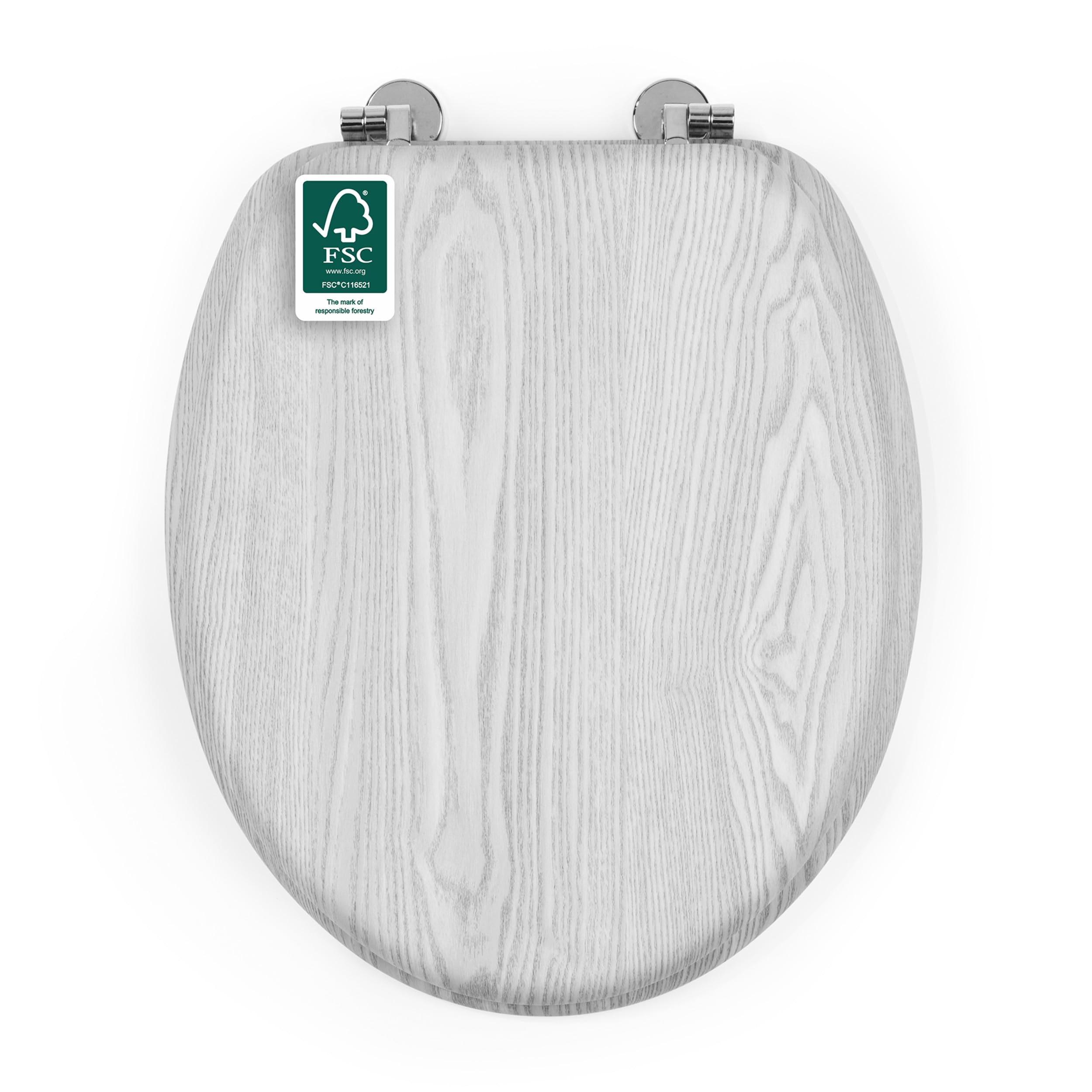Beldray Grey Wooden Effect Toilet Seat – Classic Design, Easy to Fit & Remove, Fits Most Standard Sized Toilets, Seat Size 37 x 43 cm(w x d), Lid Size 34 x 41.5cm Easy Clean, Durable Zinc Hinges-image-12