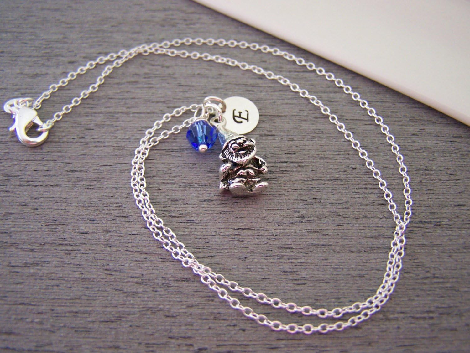 Gnome Charm Necklace - Personalized Sterling Silver Jewelry