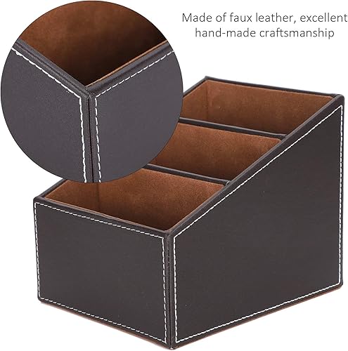 Miniatura 5 de Caja de almacenamiento de cuero sintético para escritorio, papelería creativa, lindo papelería de oficina, organizador de negocios, suministros de 3