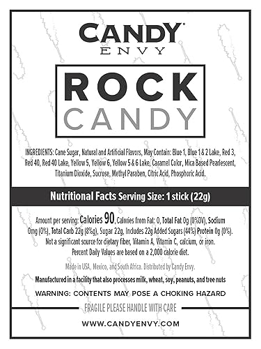 Miniatura 8 de Candy Envy - Palitos de azúcar Princess Rock Candy - 18 Indiv. envueltos - Oro, lavanda, rosa claro