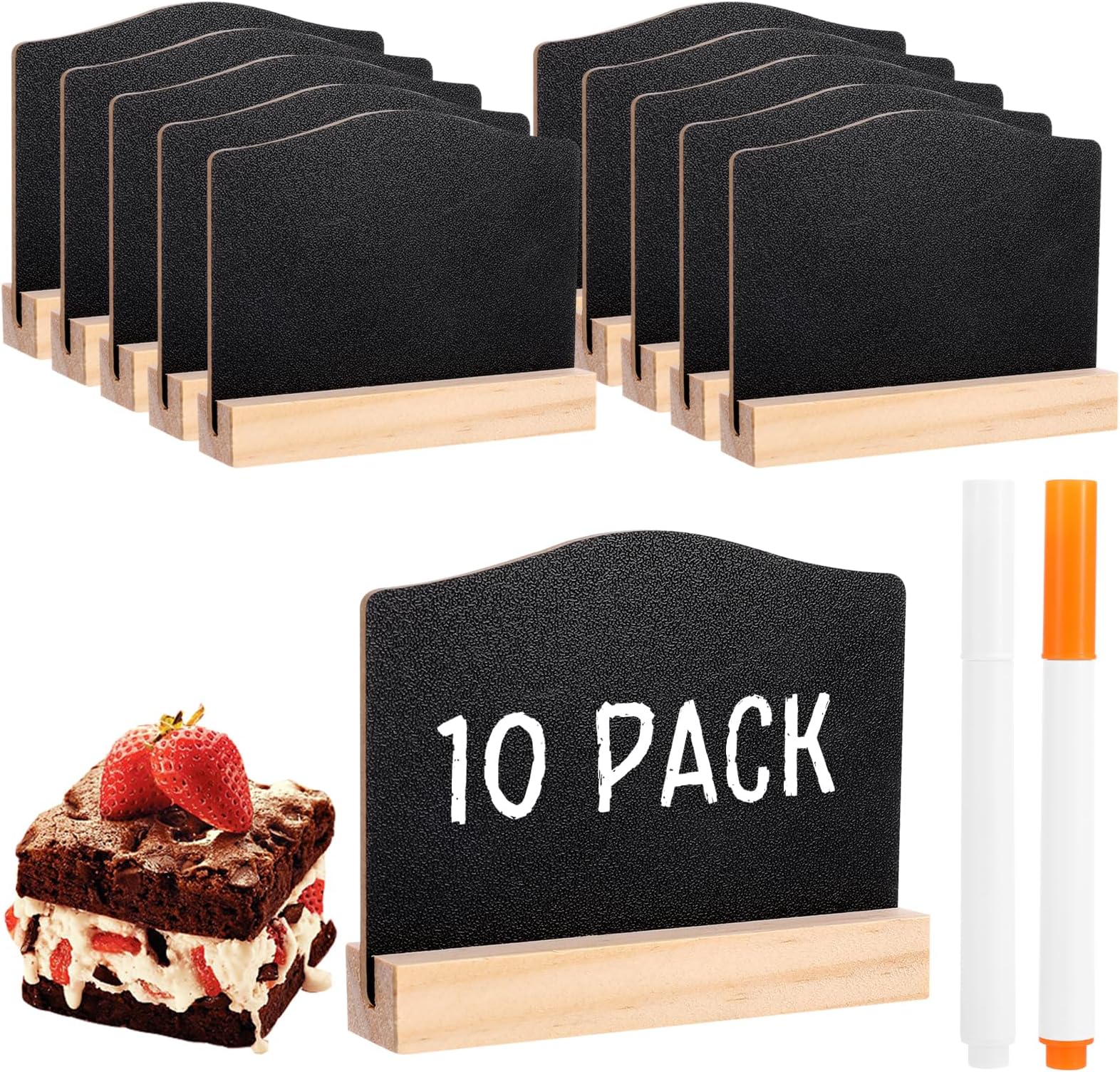 Radsocken 10PCS Mini Chalkboard Signs, Double Sided Small Black Chalk