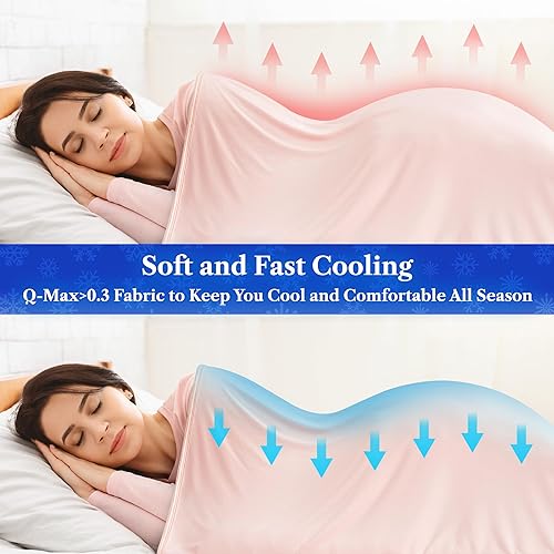 Miniatura 5 de PAVILIA Manta refrescante para personas que duermen con calor, manta ligera de verano para cama, manta refrescante para sudores nocturnos que