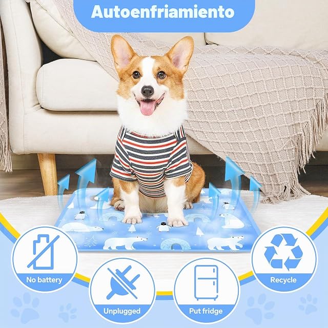 Foto 3 de 7 de ITJMRJP Manta Fria para Perros Pequeños 2 Manta Refrescante para Perros y Gatos 40x50cm Alfombra Refrescante…