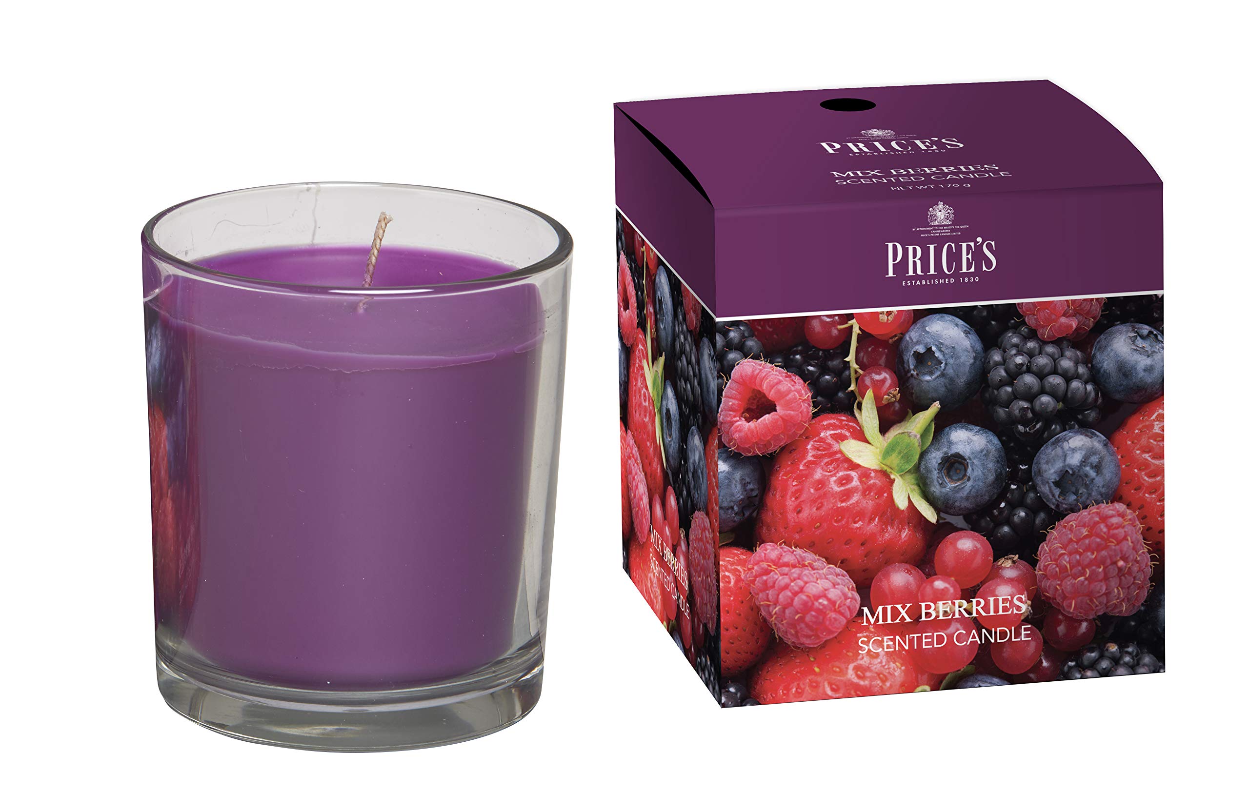 Price's Red & Pink & Purple Candles Boxed Jar Mixed Berries (Fragrance Range)