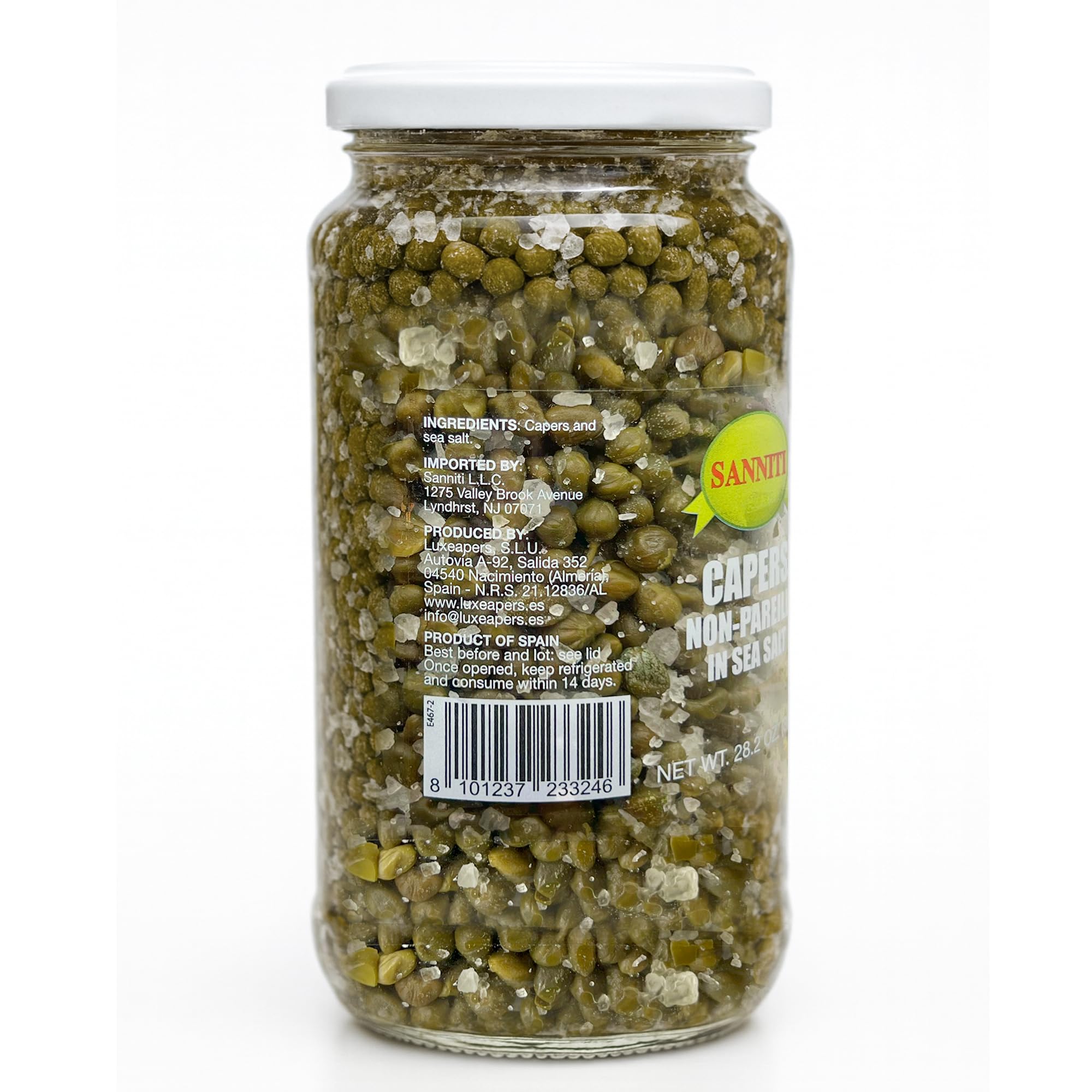 Sanniti Spanish Capers Non-Pareille in Sea Salt, 28.2 Ounce