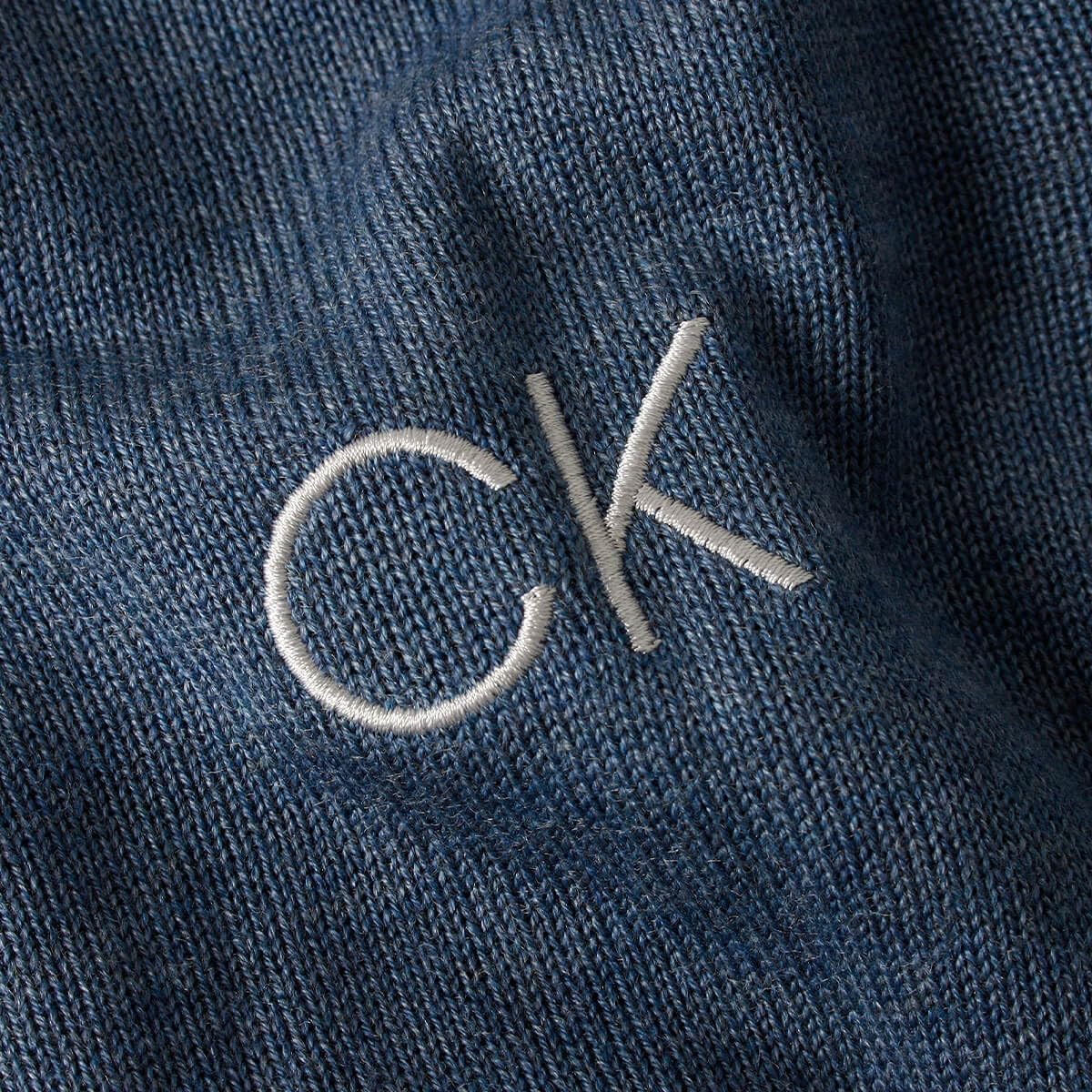 Calvin Klein Męski okrągły sweter golfowy 2022 z okrągłym dekoltem, Denim Marl, 3XL