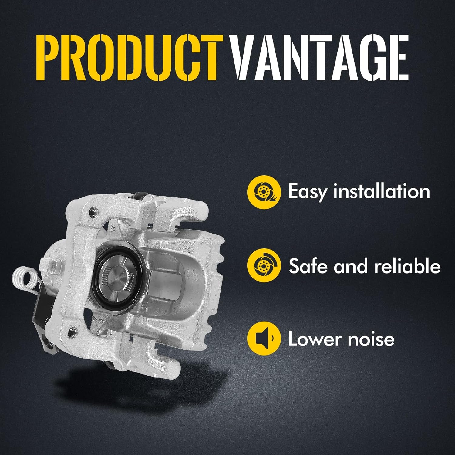 KUSATEC 19B2575 19B2574 Rear Disc Brake Caliper with Bracket fit for Audi TT Quattro 2000-2006, Volkswagen Jetta 2000-2005 2007-2009; Both Left and Right side