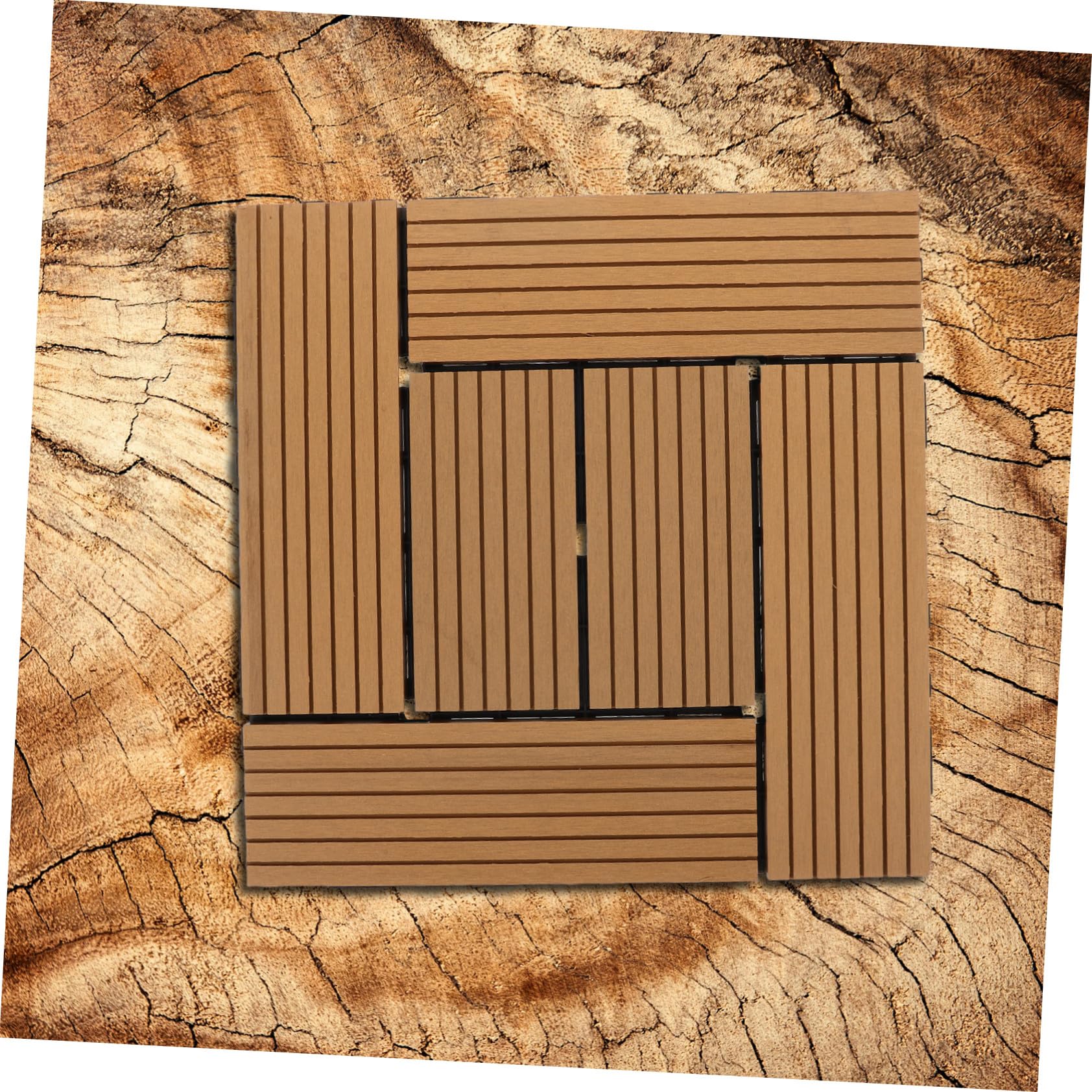 SHINEOFI Dalles de Terrasse Plastique Anti-dérapantes pour Extérieur Clipsables et Résistantes Aux Intempéries Revêtement Sol Balcon et Jardin Entretien Facile