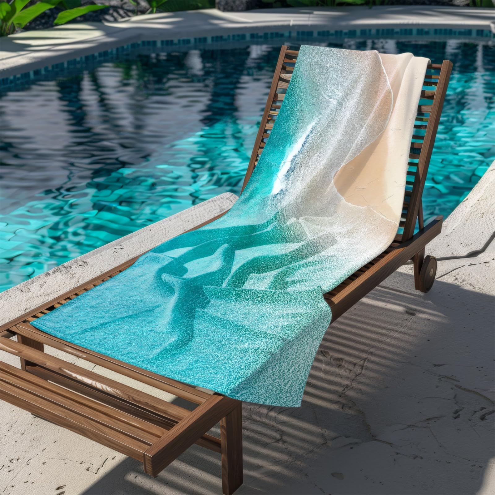 Genérico Toalla Playa Grande Mar Verde Claro Microfibra Secado Rápido Oversize Toalla Sin Arena Súper Ligera Piscina Camping Picnic Yoga Gimnasio Y Deportes Viaje