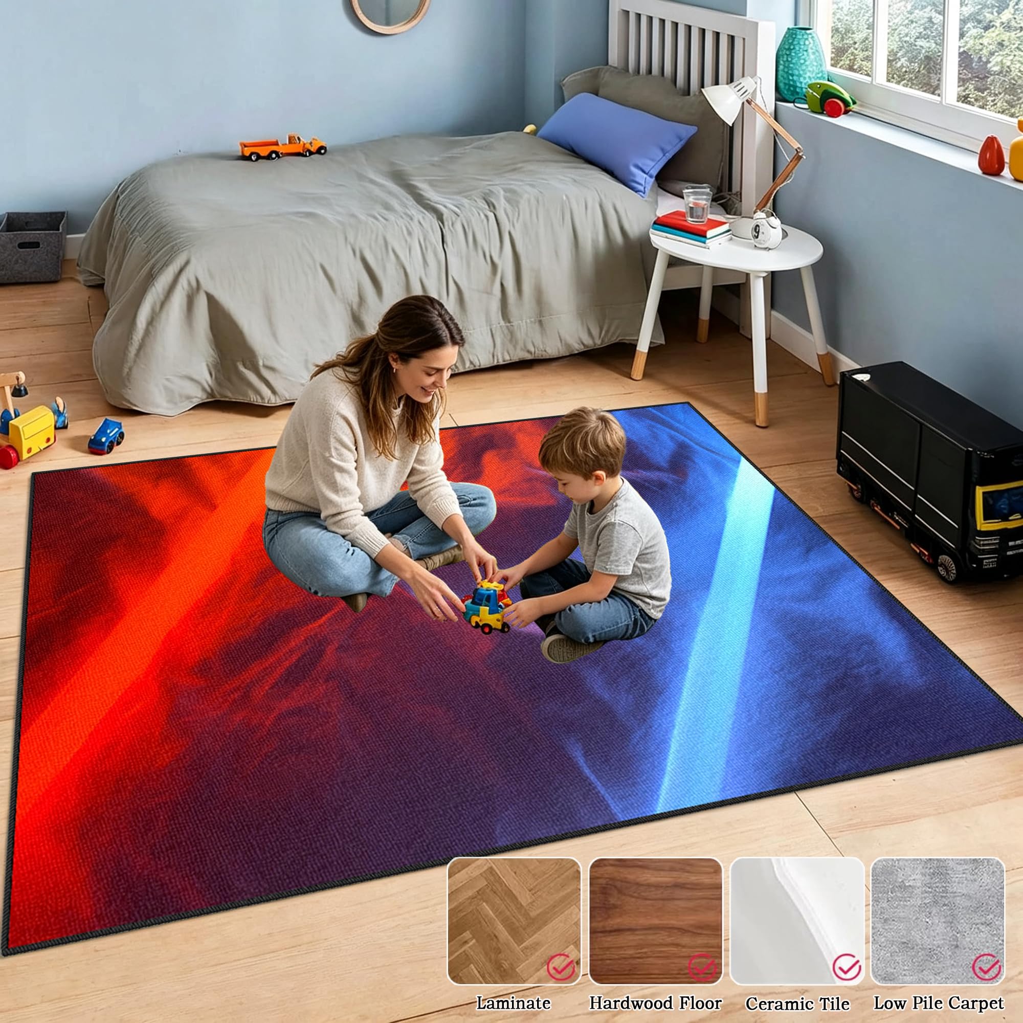 Zmywalny dywanik do pokoju zabaw, 100 x 120 cm / 39,37 x 47,24 cala Mata podłogowa na krzesło komputerowe do gier, mata sportowa, mata podłogowa dla graczy 3D do sypialni na krzesło biurowe