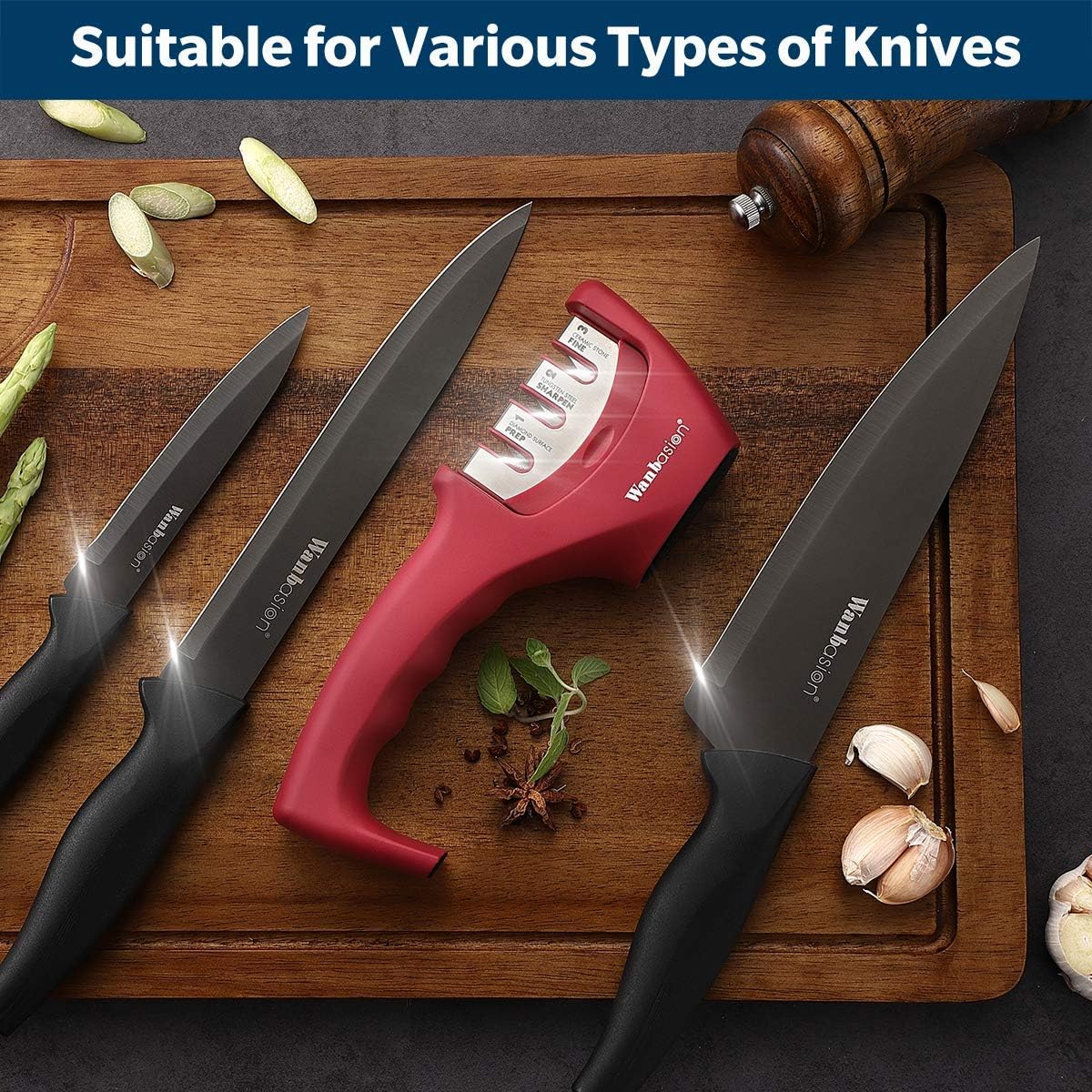 🔥 Flаѕh Sаlе Wanbasion Red Kitchen Knife Sharpener Professional 3 Stages, Kitchen Knife Sharpener Manual Sharpening, Knife Sharpener for Kitchen Knives with Stainless Steel Ceramic Diamond Blade Hоttеѕt Sаlеѕ Wanbasion Red Kitchen Knife Sharpener Professional 3 Stages, Kitchen Knife Sharpener Manual Sharpening, Knife Sharpener for Kitchen Knives with Stainless Steel Ceramic Diamond Blade