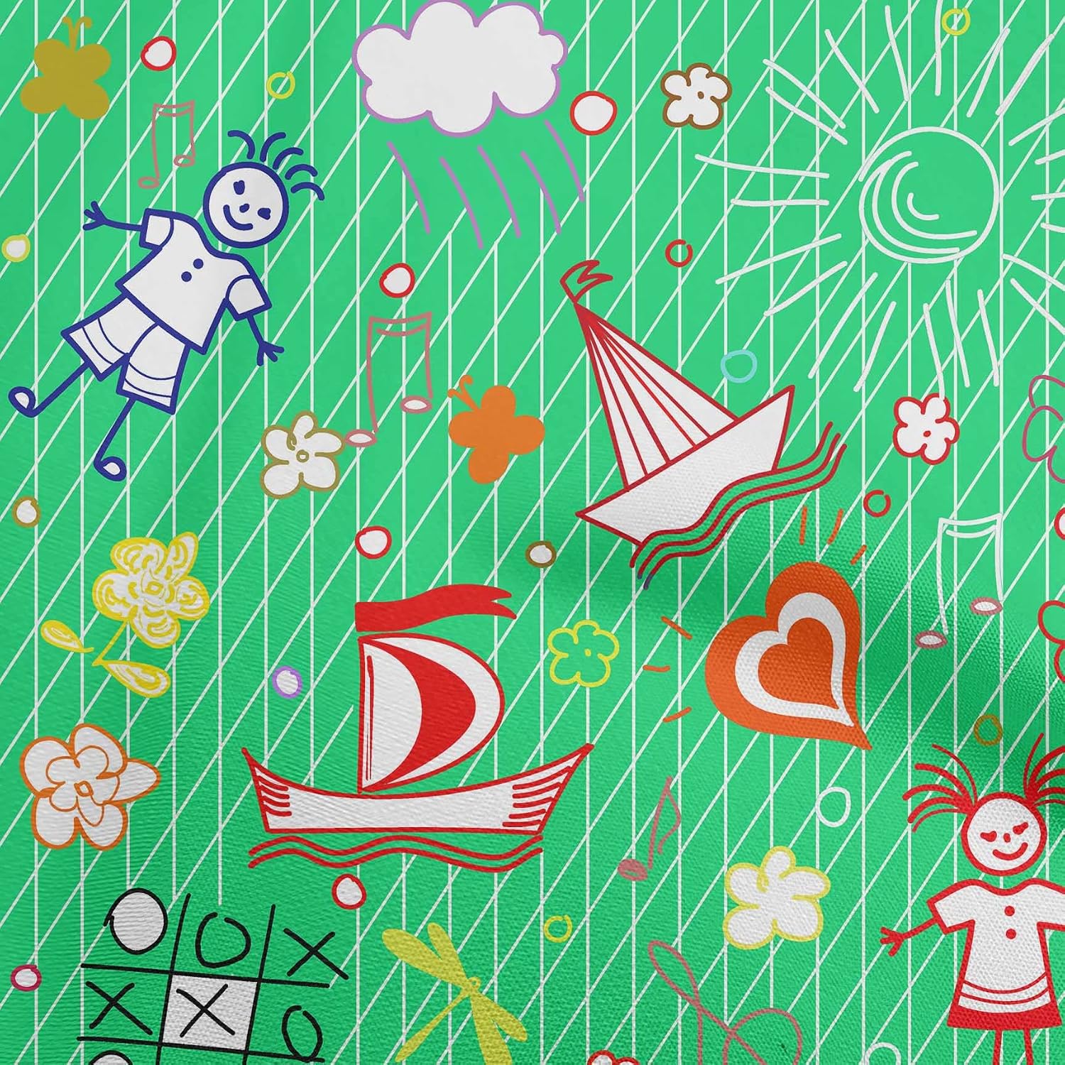 oneOone Cotton Flex Black Fabric Kids Quilting Supplies Print Sewing Fabric by The Yard 40 Inch Wide-7151