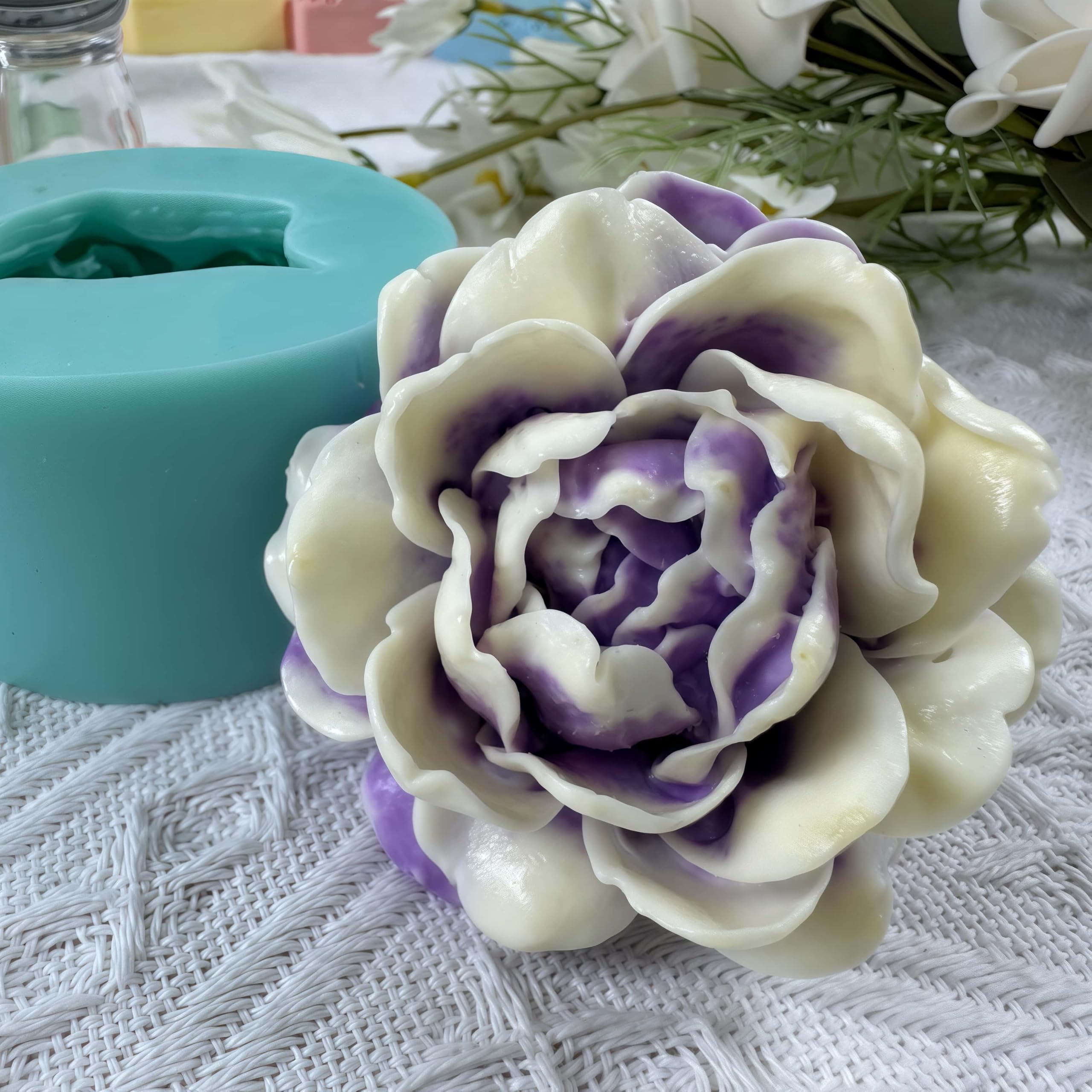 Molde de silicona 3D con diseño de flor de jazmín para mousse, jabón, vela, cera perfumada, chocolate, gelatina, hielo, azúcar, yeso aromático, resina epoxi
