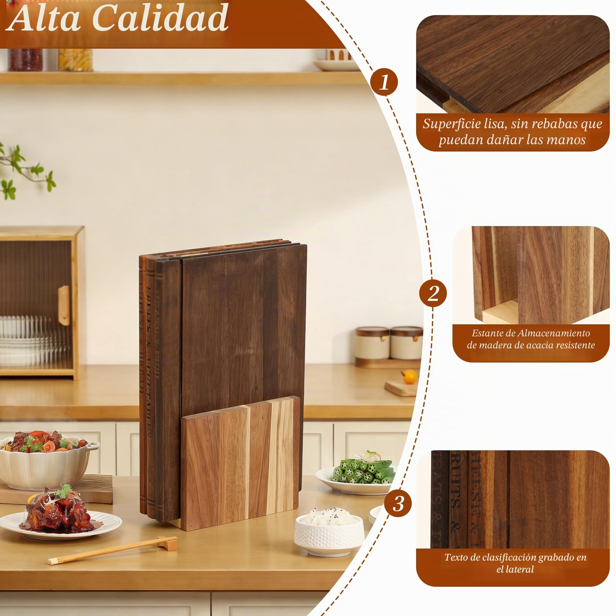 Nisorpa Juego de 3 tablas de cortar que parecen libros, tablas de cortar de madera con soporte para verduras, queso, pan y carne, tabla de cortar decorativa, juego de regalo