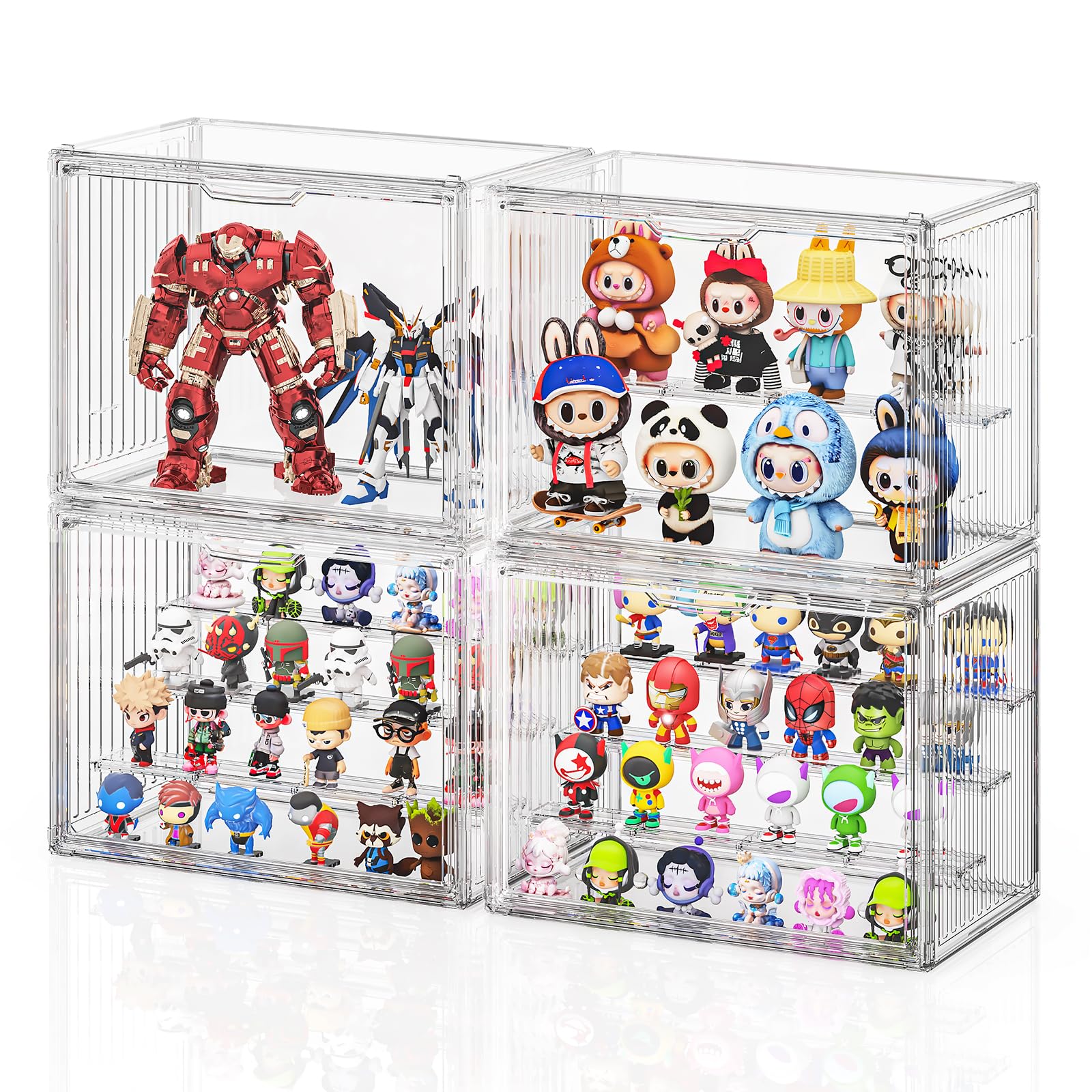 Amazon.co.jp: JOYZAN 透明 コレクションケース 卓上 組み立てタイプ 4