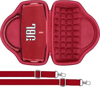 Aenllosi for JBL Charge 6 Wireless Bluetooth Speaker Hard Case, with Adjustable Shoulder Strap,RedCase Only