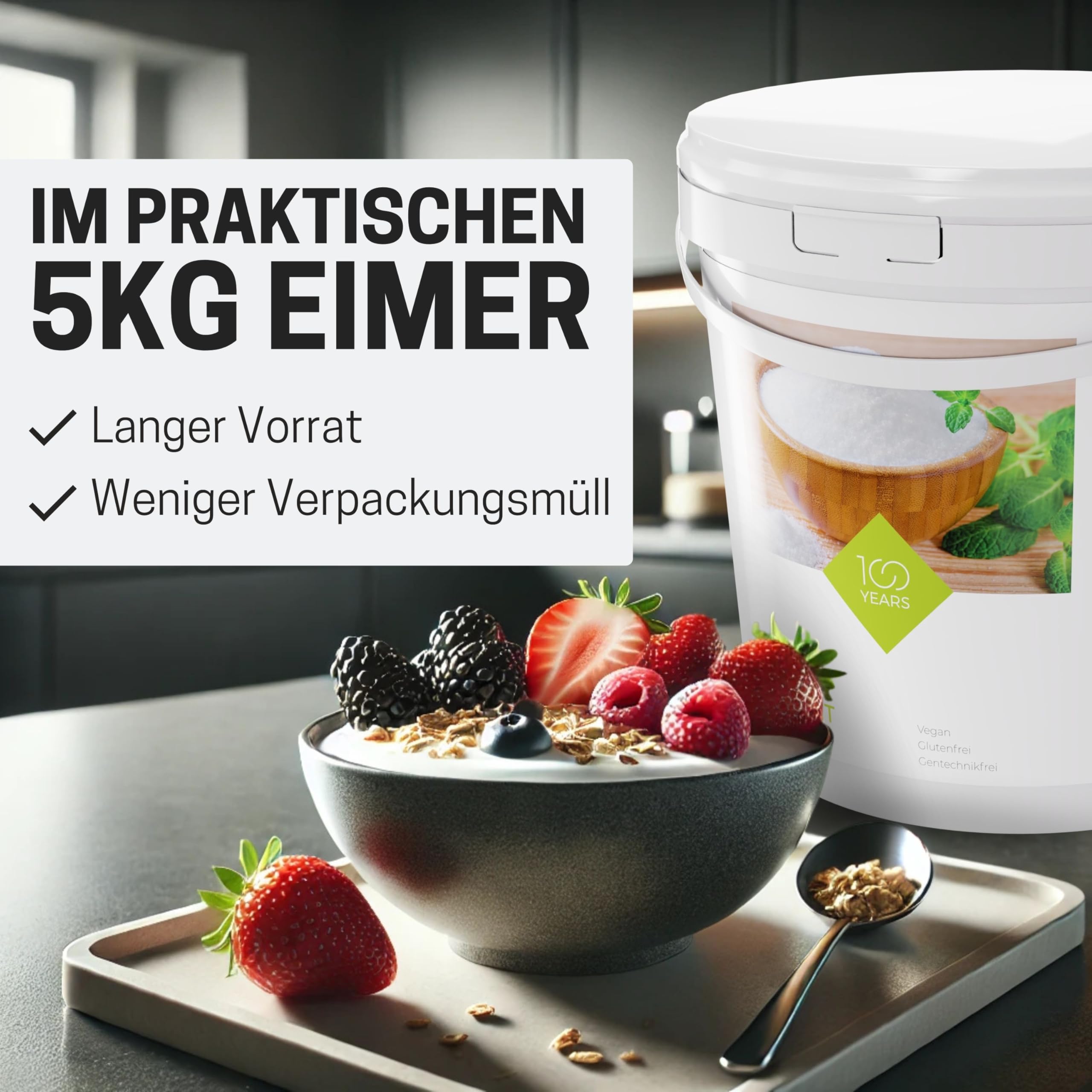 Xylit Zucker 5 kg - 100% Birkenzucker - Zuckerersatz, Zuckeralternative - Kalorienarm, leicht löslich