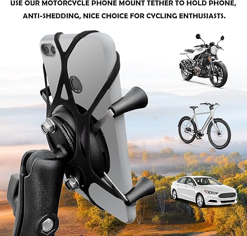 Miniatura 7 de 3 correas de silicona antiarañazos para teléfono de motocicleta, incluye correas pequeñas, medianas y grandes, antidesprendimiento, para