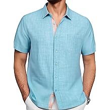 Mens Casual Button Down Shirts Short Sleeve Fashion Vacation Beach Shirts