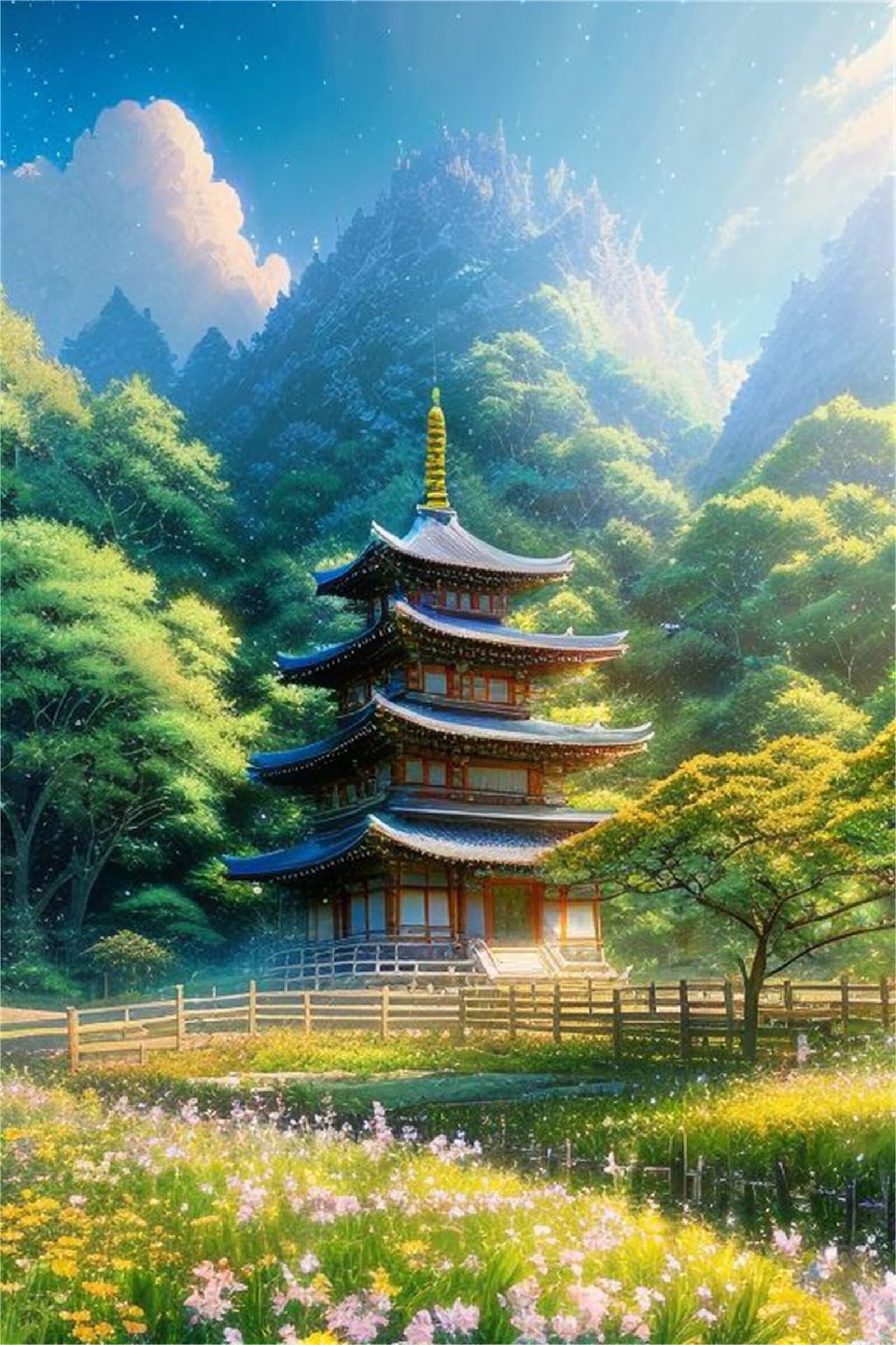 Puzzle 5000 pezzi Pagoda antica e panoramica per Adulti, 156x105cm Puzzle Adulti 5000 pezzi, Giochi Di Puzzle per Tutta La Famiglia, Un Regalo Festivo per Gli Amici in Una Bella Confezione
