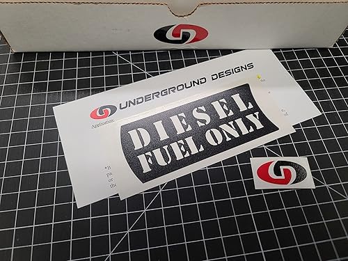 Miniatura 2 de Calcomanía de combustible diésel para puerta de combustible para Duramax Powerstroke Cummins Trucks Seleccionar color (negro brillante, 2)