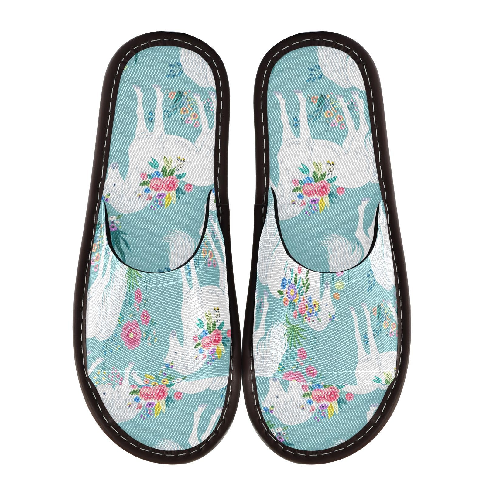 CHIFIGNO Spa Shoes for Hospital with Non-slip Sole, Open Toe House Slippers for Woman Size 5.5-6