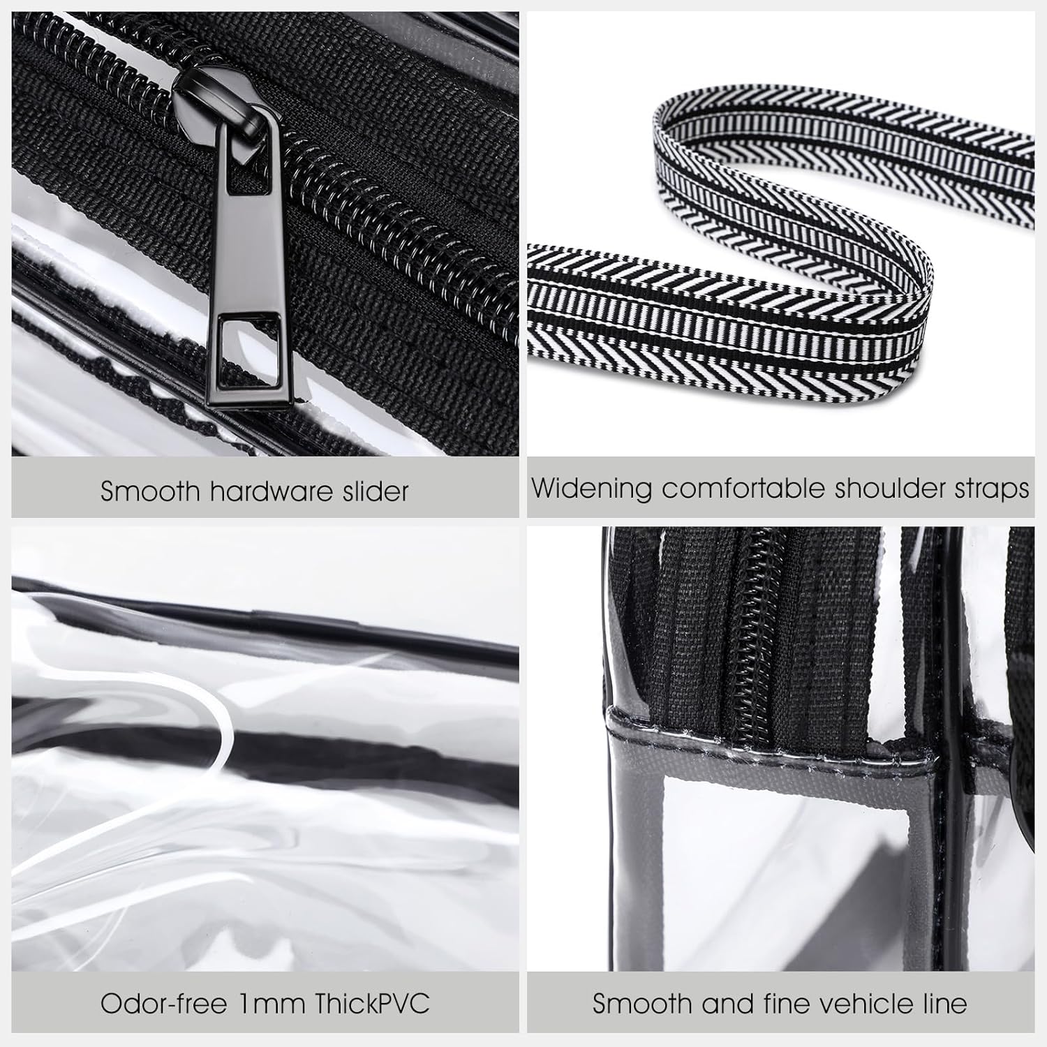 Clear Bag for Stadium Events, Clear Crossbody Bag Dual Main Pockets and Front Pocket for Concerts & Sports Events - Image 5