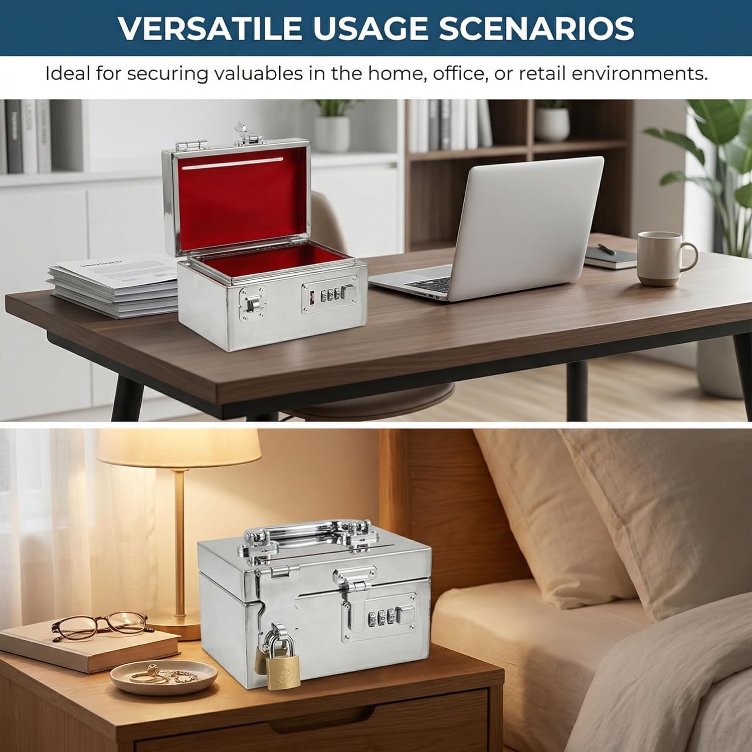 TOYANDONA Piggy Bank for Adults, Stainless Steel Password Reusable Safe Bank Metal Money Saving Box with Combination Lock Unbreakable Money Saving Box for Cash Save