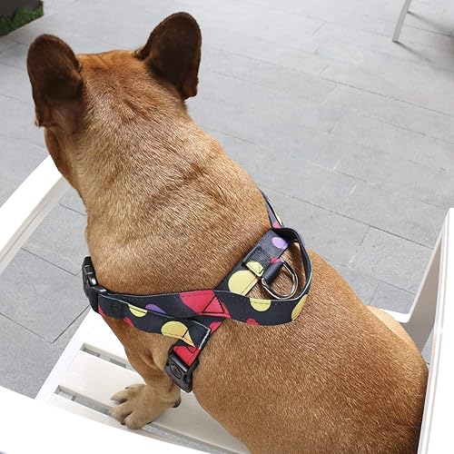 Miniatura 7 de iChoue Arnés para perro, fácil de poner y quitar, arnés ajustable ligero con asa para perros pequeños y medianos, tamaño M