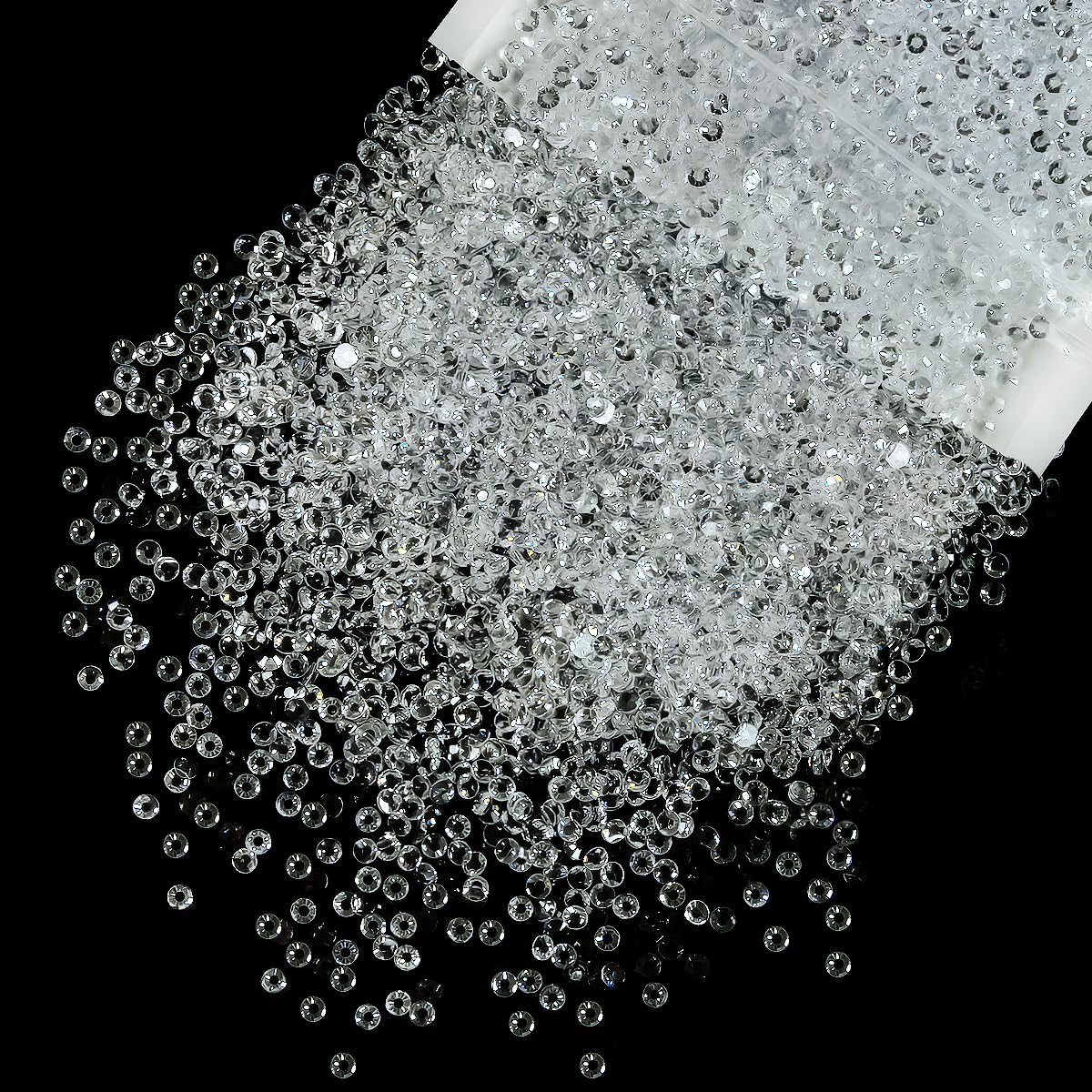 qiipii 5300PCS 3mm Transparent Resin Rhinestones Bulk Flatback Jelly Resin Stones SS10 Clear Bling Diamonds Gems Crystals Tumblers Bottles Charms for Nails Face Eyes Makeup Body Crafts Beauty Decor