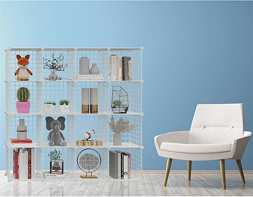 Miniatura 44 de HUBSON Organizador de almacenamiento de cubos de alambre, para libros, juguetes, manualidades, macetas para plantas y petCloset y estantes de Negro