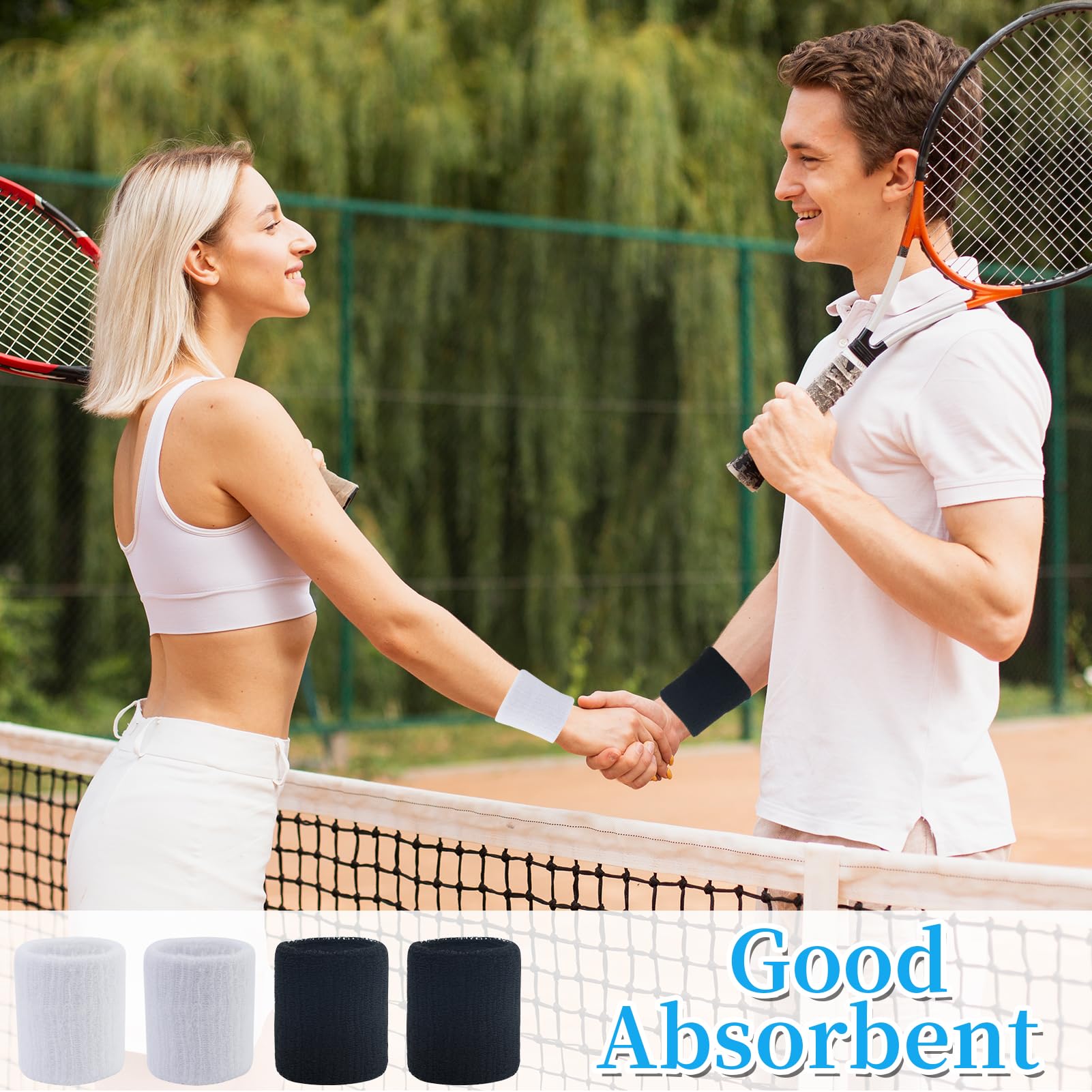 4 Pack Polsini Tergisudore, Polsino Sweatband Sportivo, Polsini