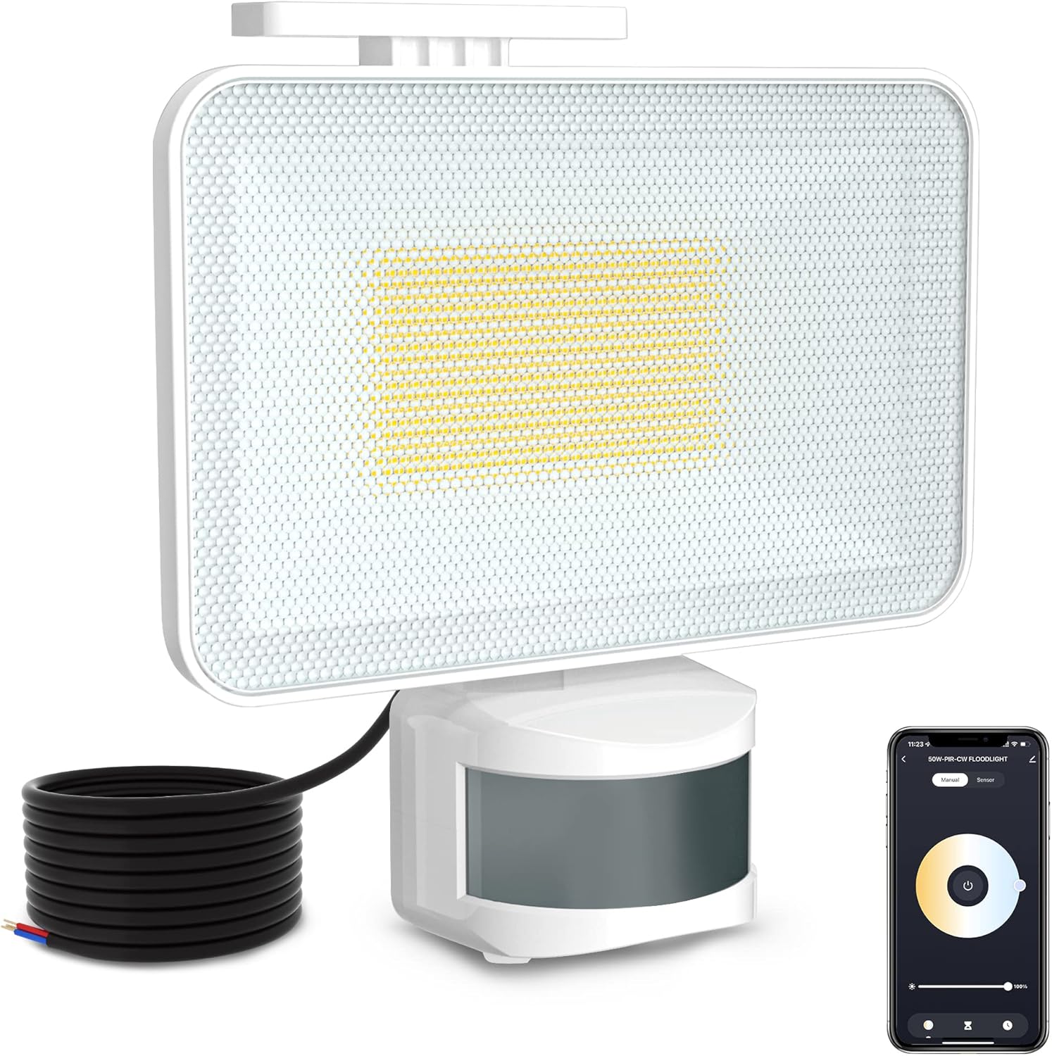 HELLYMOON 50W Security Lights Outdoor Motion Sensor with APP Control