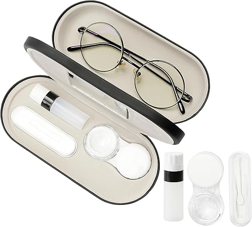 Estuche para lentes,Estuche portátil de doble cara para lentes de contacto,2 en 1 contacto portátil multifuncional,Estuche de lente duradero