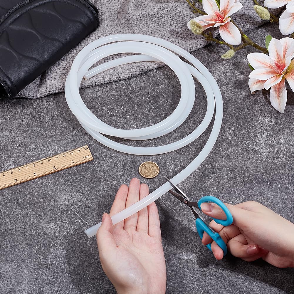 BENECREAT Cordón de espuma de silicona firme de 78.7 pulgadas, cordón de goma blanca de 10 mm para asa de bolsa, sofá, silla, camino de mesa, manualidades de cuero