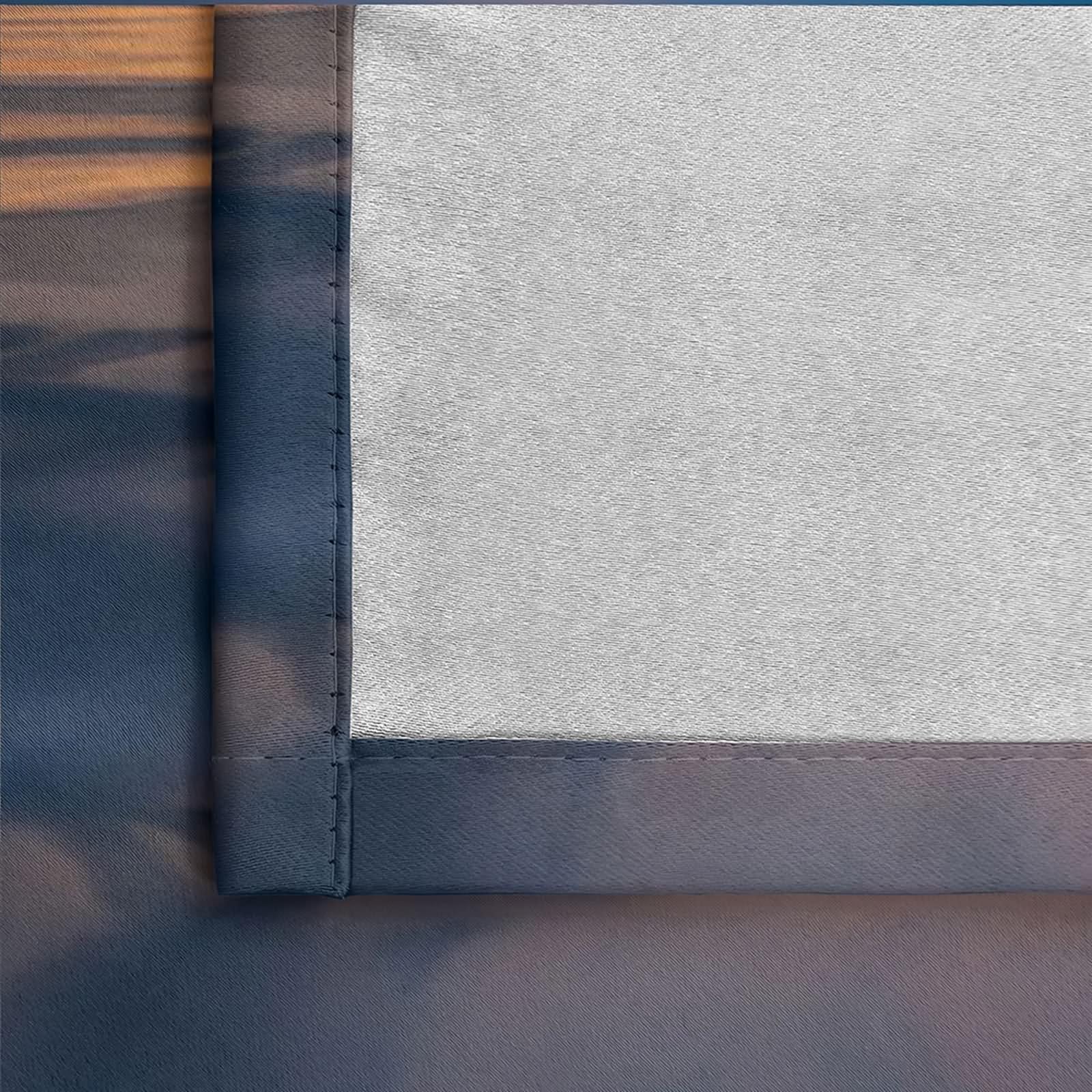 Zasłona okienna Łazienka, zasłony kuchenne zaciemniające jasnoszary żółty krajobraz wschodu słońca poliester 2 panele 488 x 229 cm
