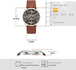 Skagen Men's Holst Quartz Analog Stainless Steel and Stainless Steel Mesh Watch, Color: Gunmetal Steel Mesh