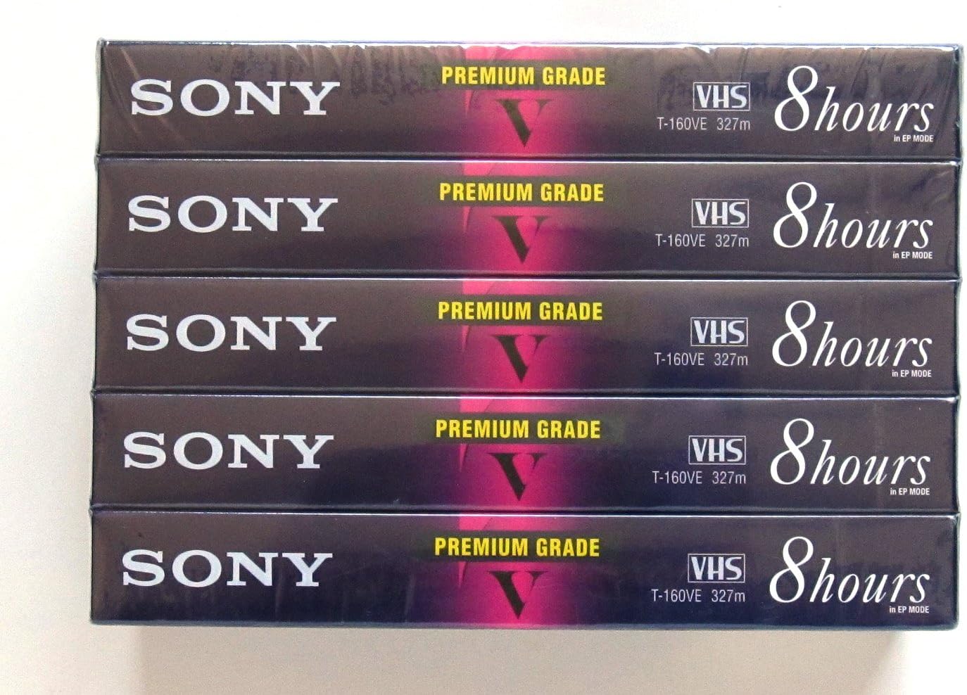 Sony T-160 8 Hours in EP Mode Blank Video Cassette - 5-Pack