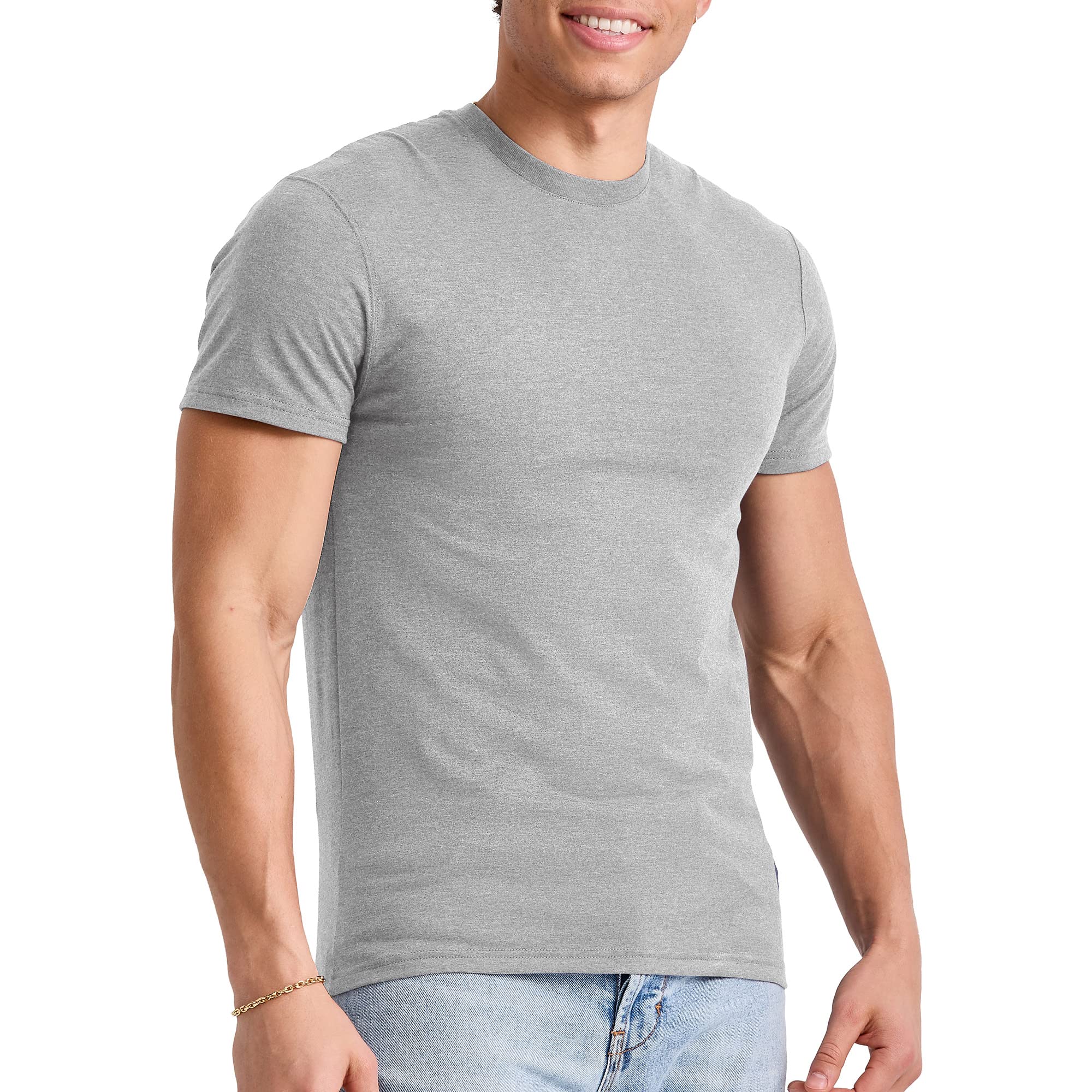 HanesBig, Originals Lightweight Cotton Tee, Crewneck T-Shirt for Men, Available in Tall