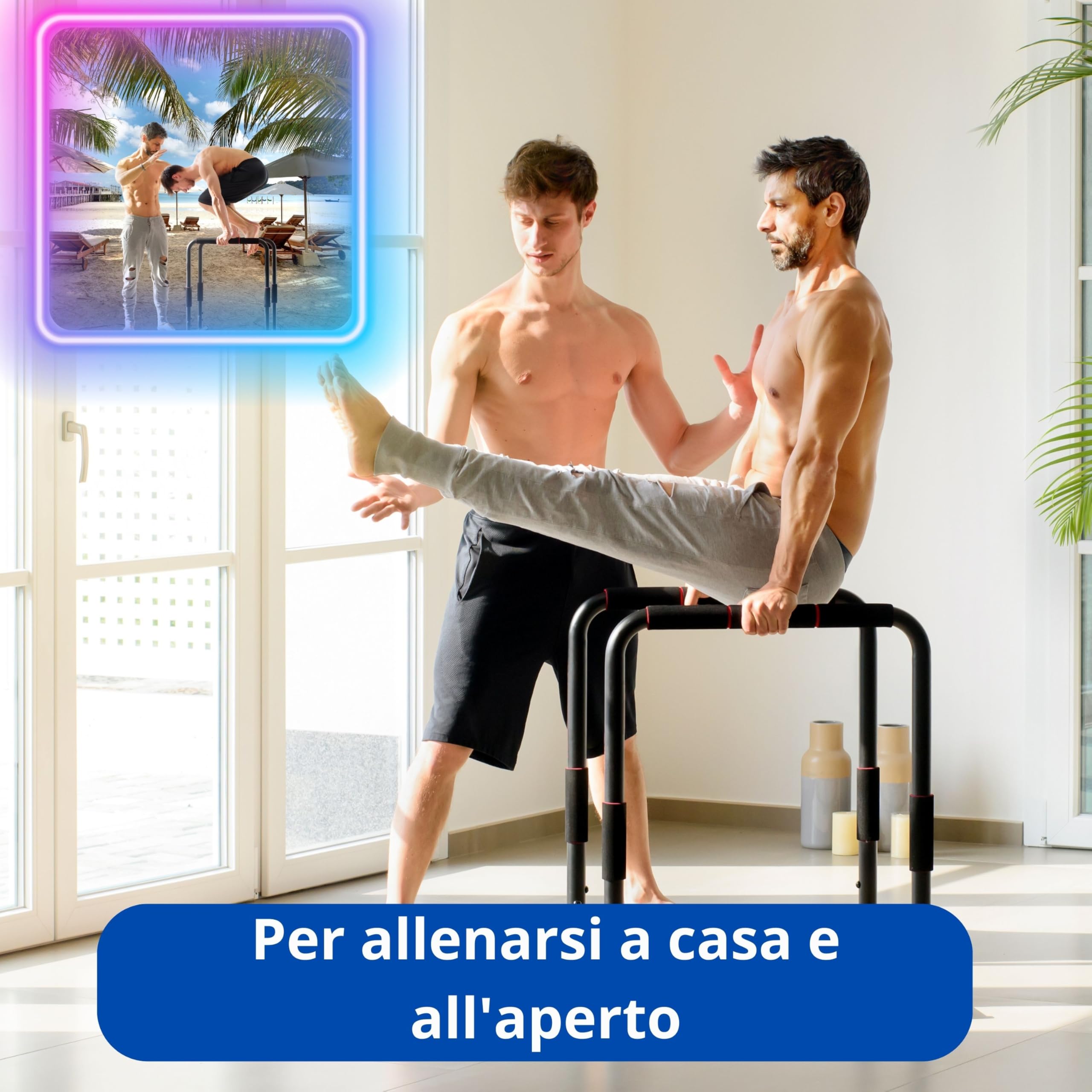 Barre Parallele Calisthenics Regolabili – Attrezzi per Calisthenics e Fitness a Casa – Ideali per Dips, Flessioni, Pull-Up e Push Up – Design Compatto e Robusto per Allenamento Completo