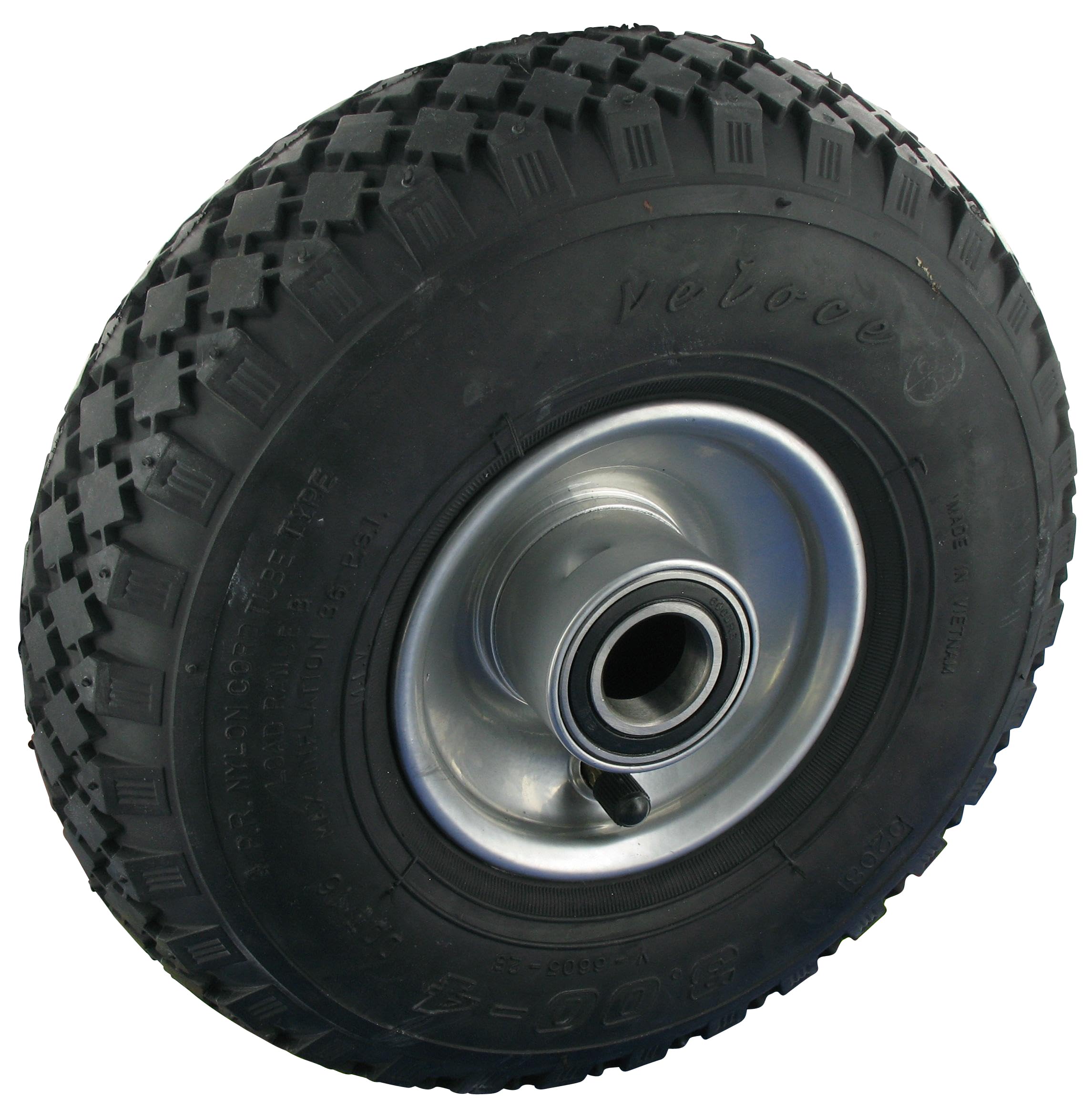 Rollentechnik Lenkrolle ohne Feststeller Rad Luftreifen Ø260x85 mit Kugellager & Anschraubplatte Bauhöhe 295mm Tragfähigkeit 200 kg