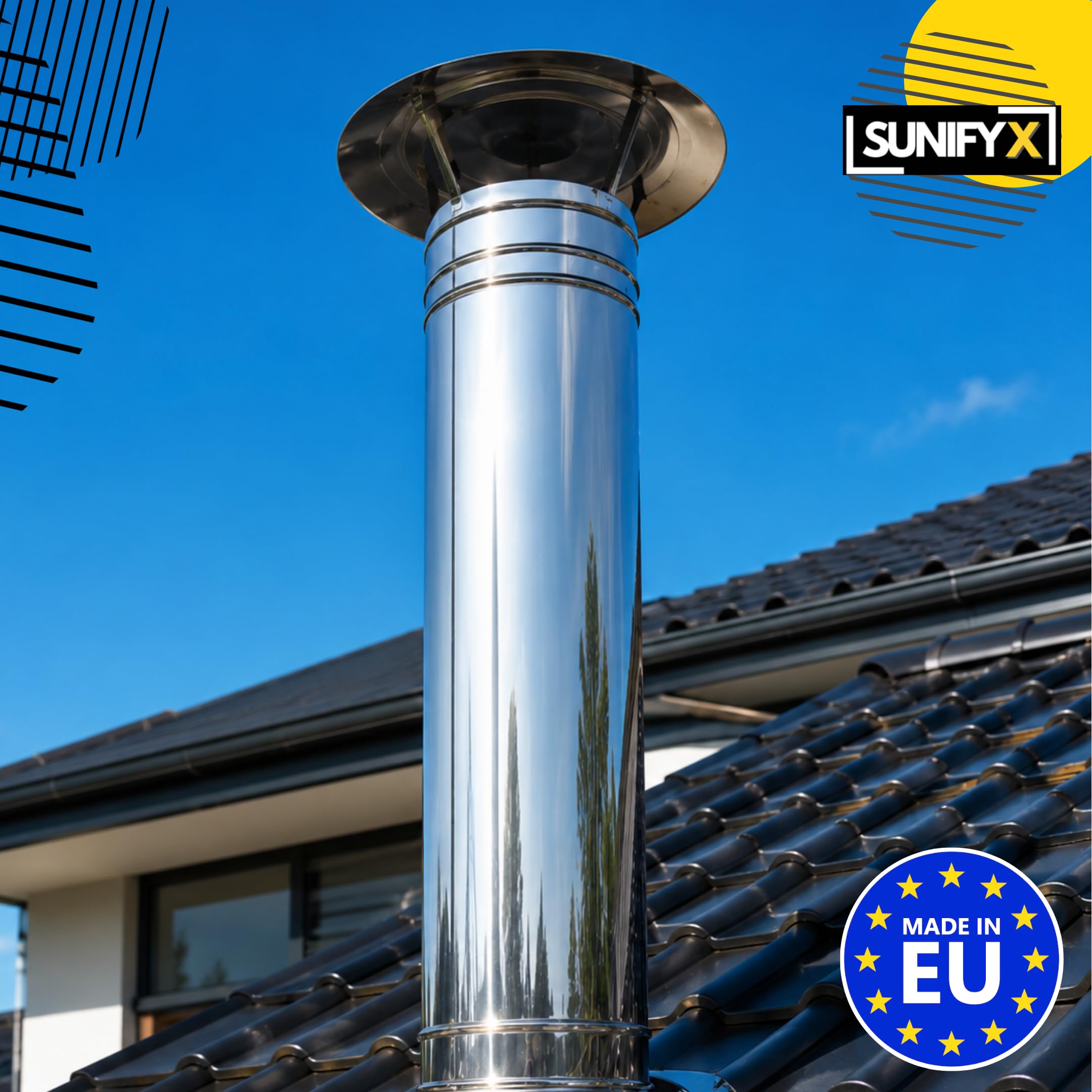 200mm SUNIFY Edelstahl Schornsteinhaube Kaminabdeckung Regenhaube INOX 304 Schornstein Schornsteinabdeckung Abdeckhaube Rauchrohr Kaminaufsatz Schornsteinaufsatz Kaminhaube Kaminh Regenschutz